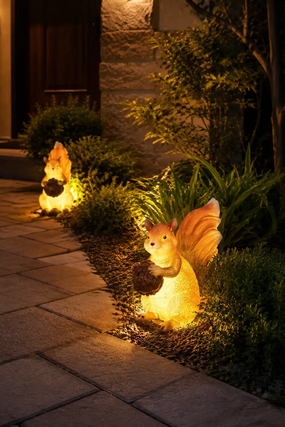 Fateh Außenstehleuchte Eichhörnchen, Solar, 2 Stile, Höhe 44/48CM - Lumpaz