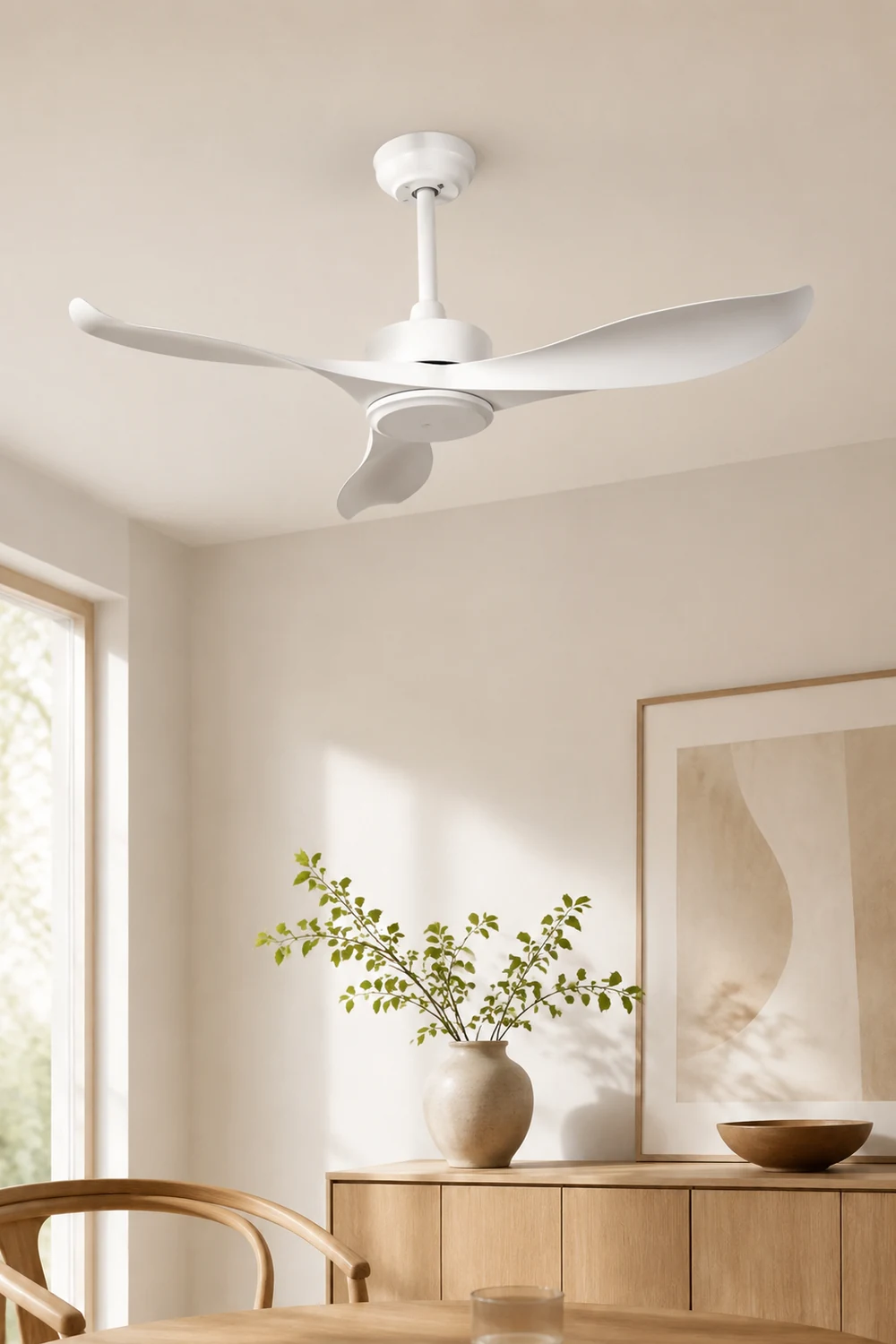 Haydn Weißer 3-Blatt-Deckenventilator, Metall & ABS, ∅132CM - Lumpaz
