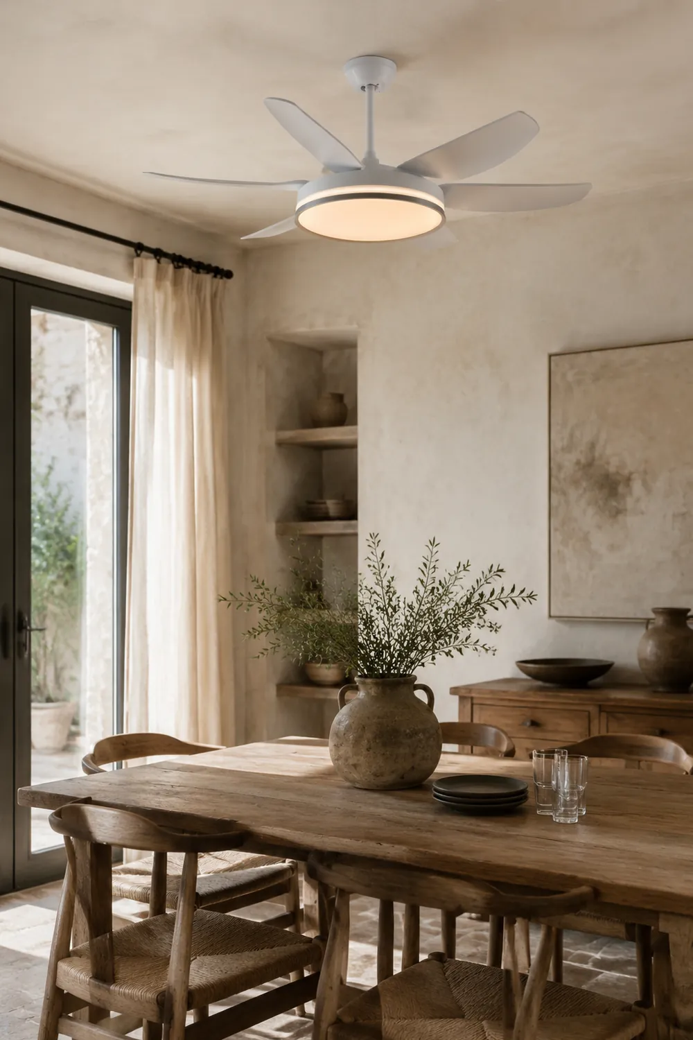 Haydn 6-Blatt-Deckenventilator mit Beleuchtung, 3 Farben, ∅130CM - Lumpaz