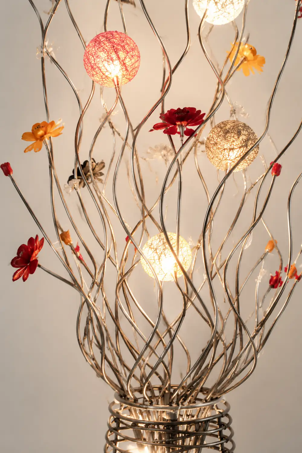 Bella Blumenvase Silberne Stehlampe, 150CM Lang - Lumpaz