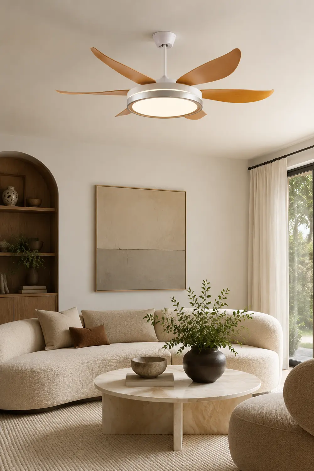 Haydn 6-Blatt-Deckenventilator mit Beleuchtung, 2 Farben, ∅130CM - Lumpaz
