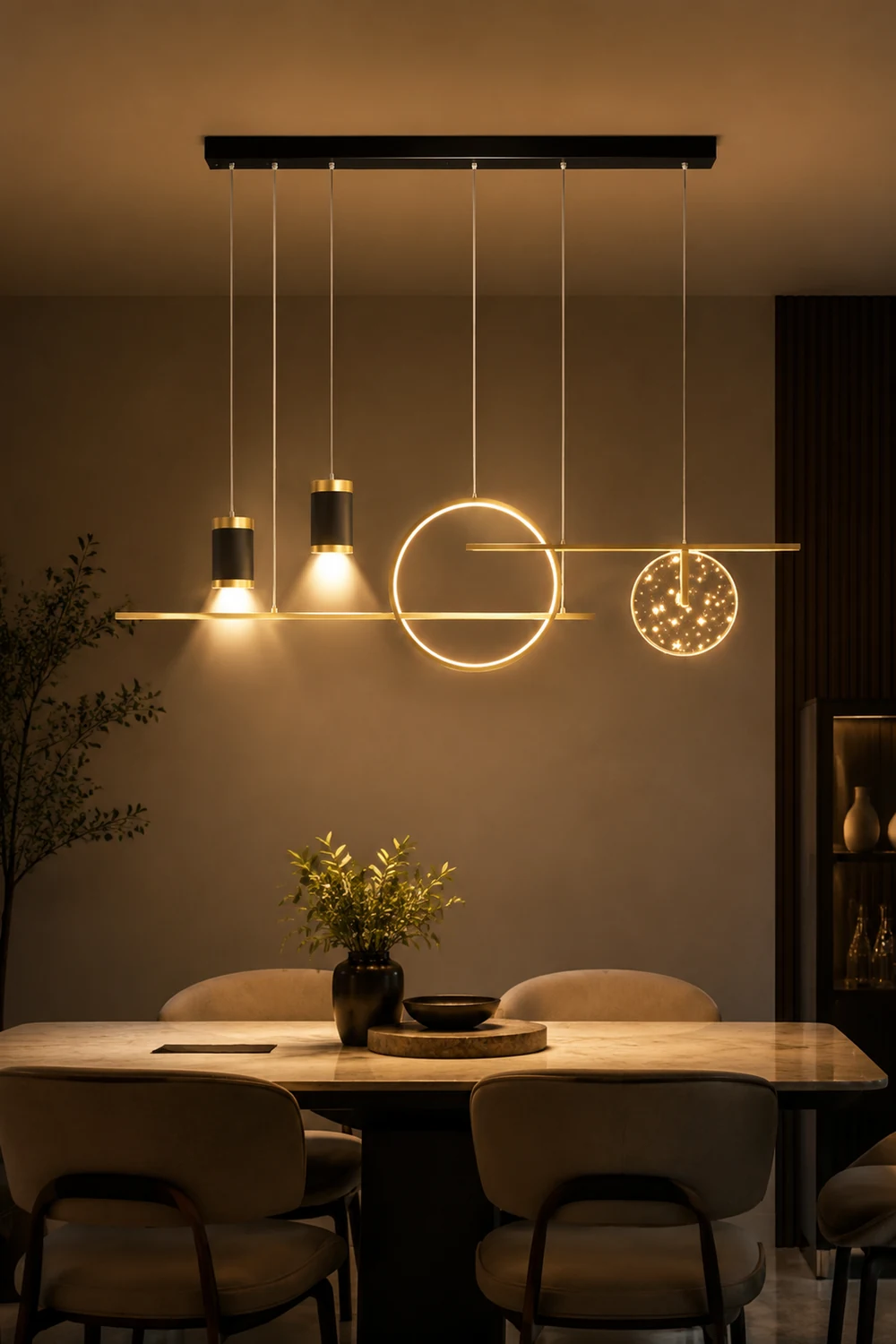 Madina Modern Pendelleuchte Line für Esszimmer,100CM Lang - Lumpaz