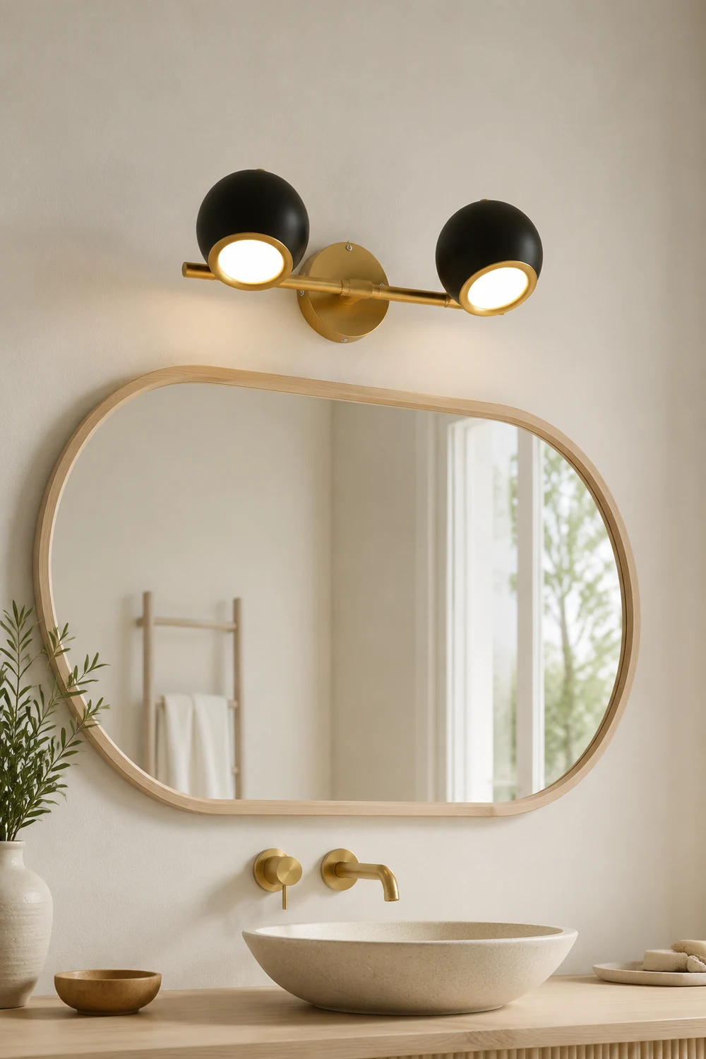 Leigh Globe Spiegel Front Vanity Wandleuchte, 1/2/3-flammig, 2 Farben - Lumpaz