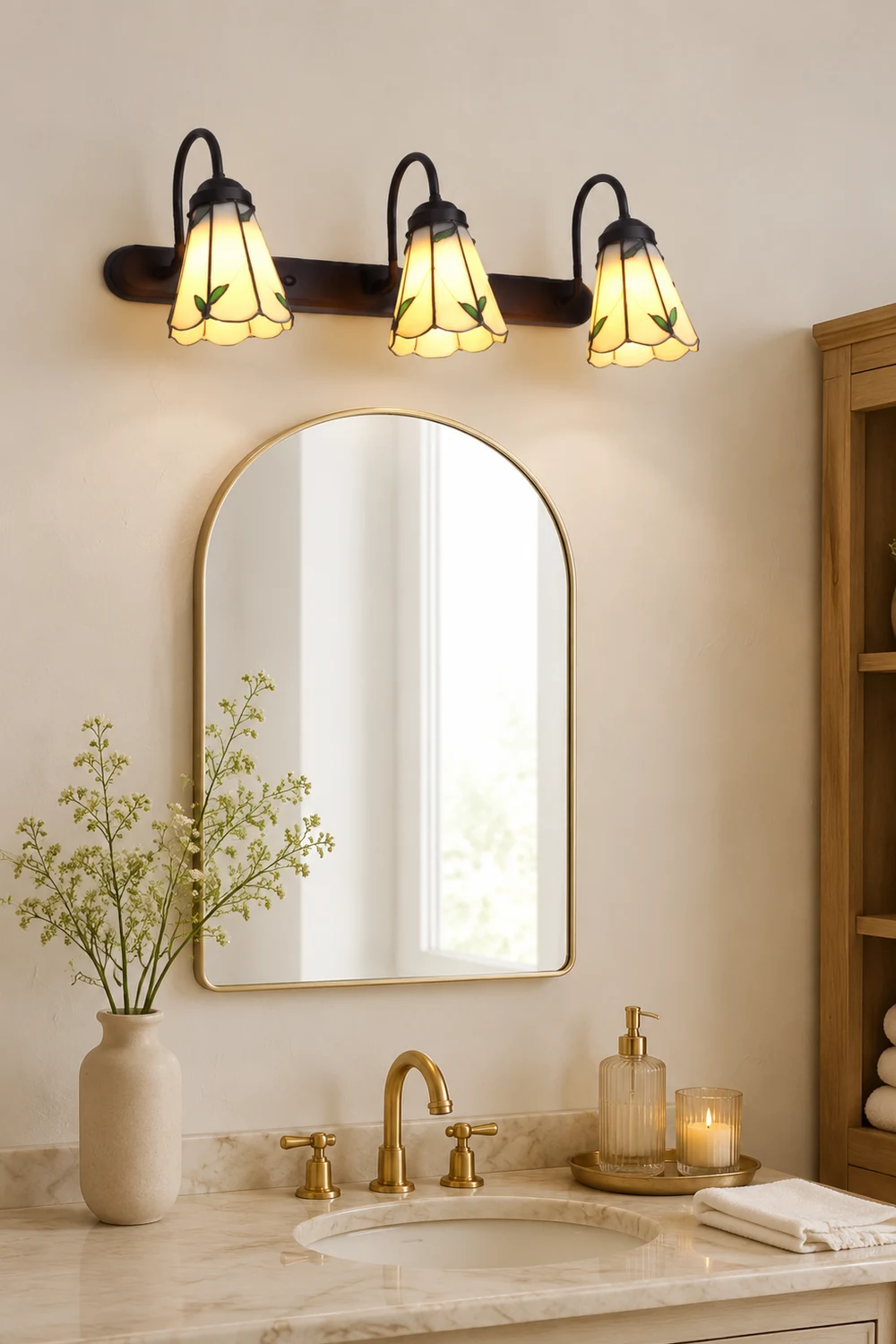 Baxter Tiffany Spiegel Front Vanity Wandleuchte, 5 Stile, 3 Farben, 60CM Lang - Lumpaz