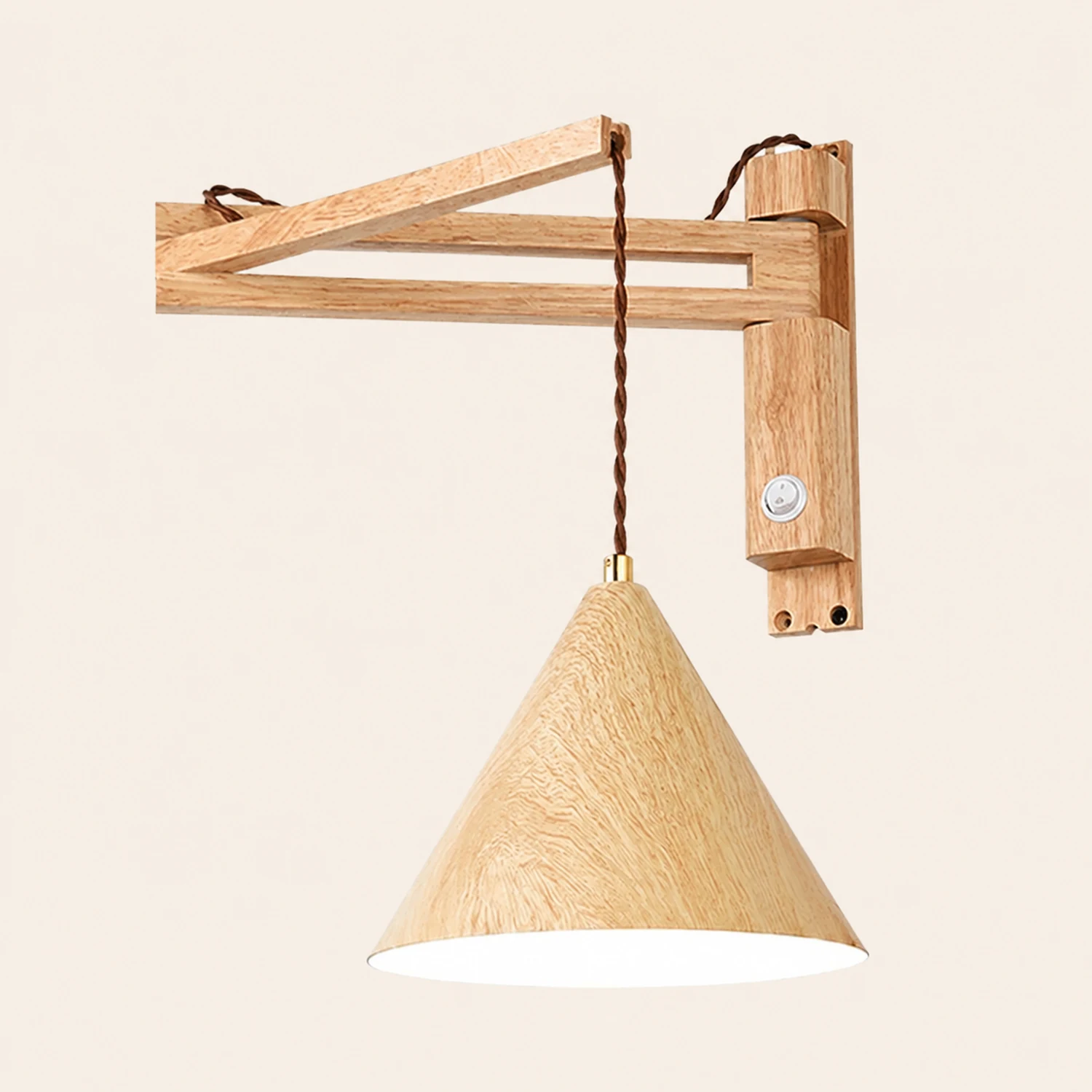 Ozawa Einstellbar Wandleuchte , Holz & Metall, 2 Farben - Lumpaz