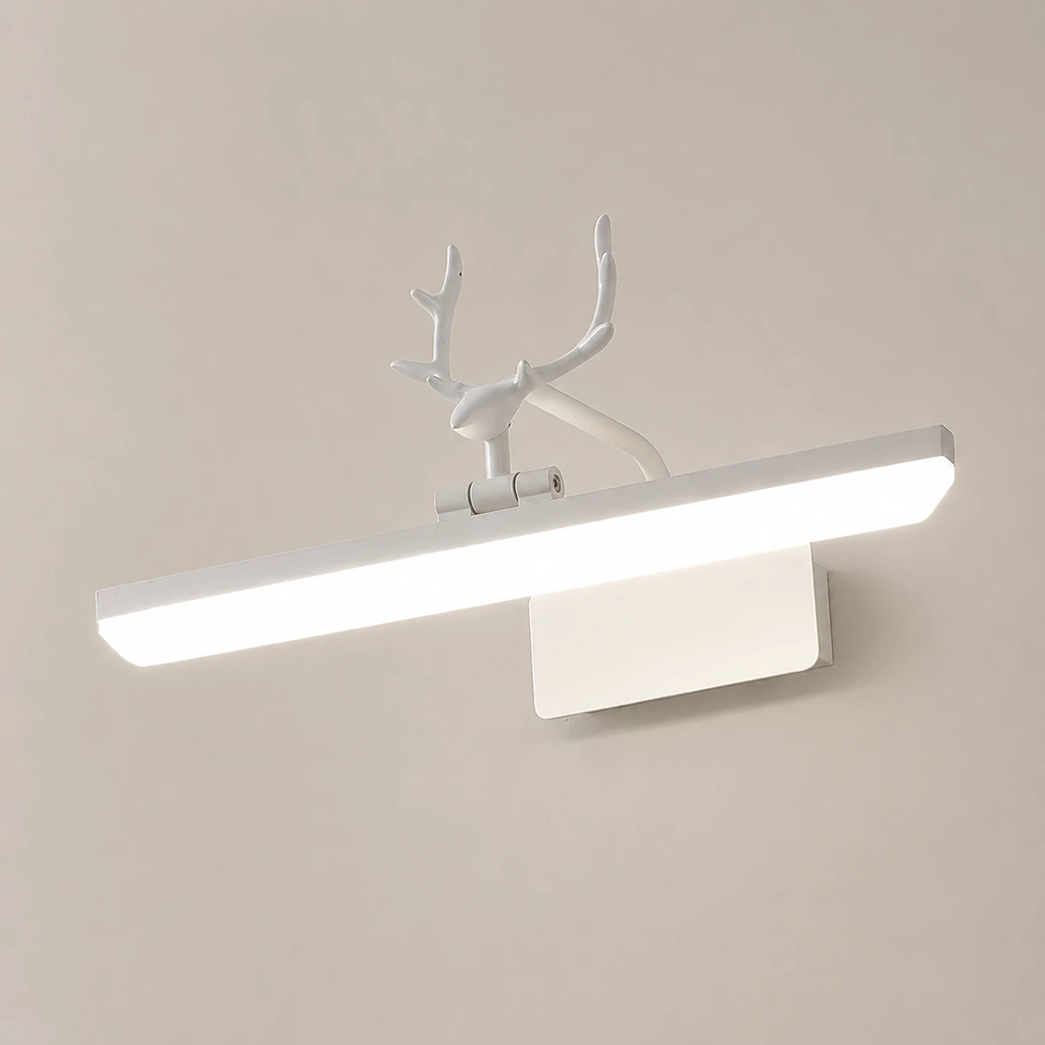Leigh Geweihe Spiegelfront Waschtisch-Wandleuchte, 3 Farben, Metall, 43/58/74/93CM Lang - Lumpaz