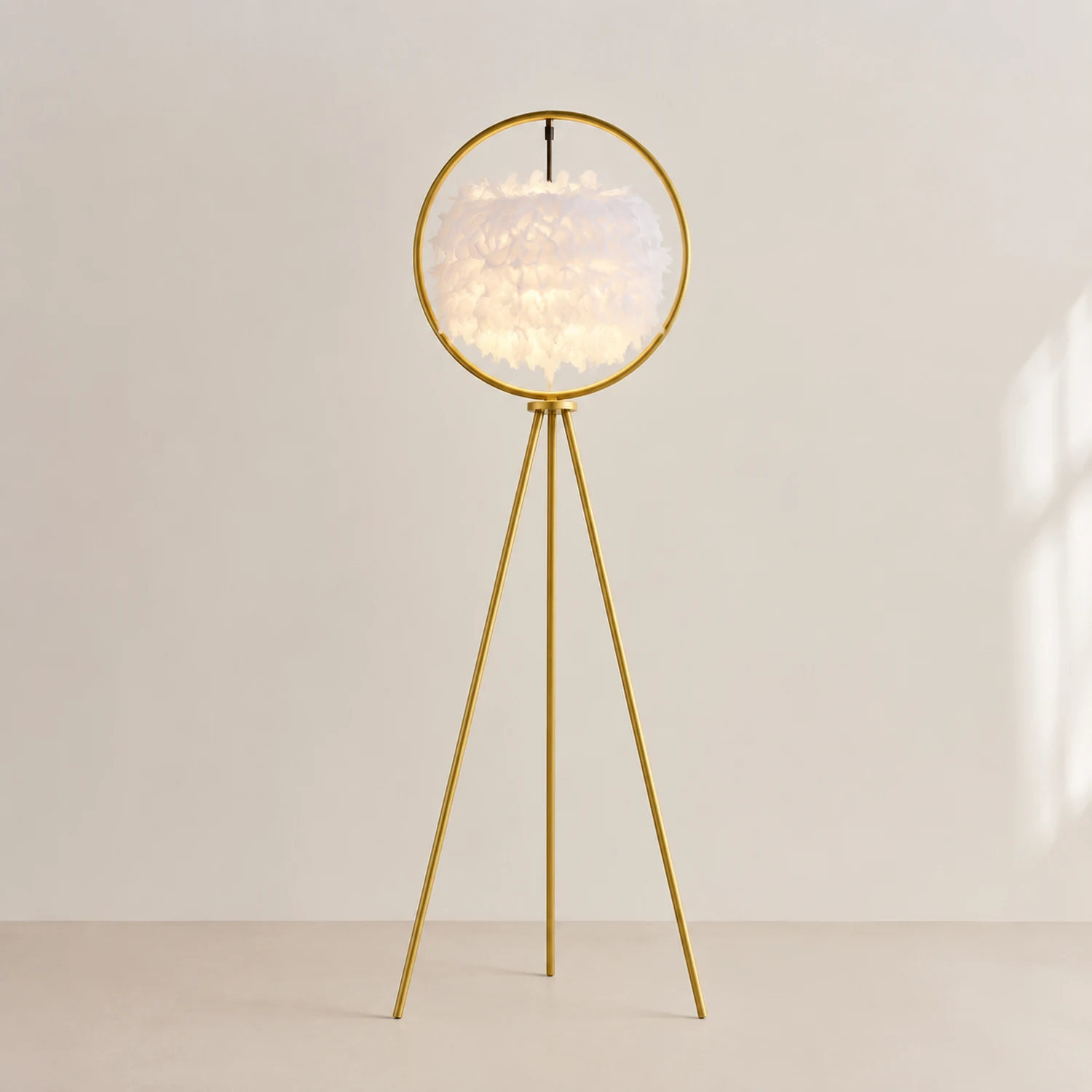 O'Moore Feder Ring Stativ Stehlampe, 2 Farben, 160CM Lang - Lumpaz