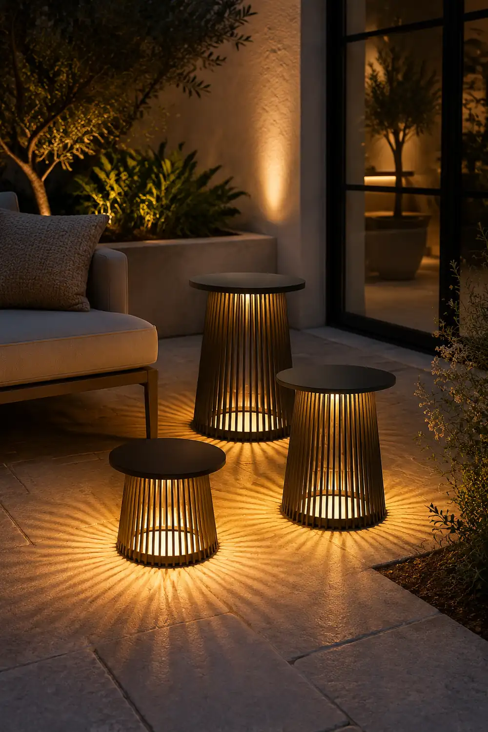 Orr Außenstehleuchte /mit Tisch, Solar, Höhe 40/50/70CM - Lumpaz