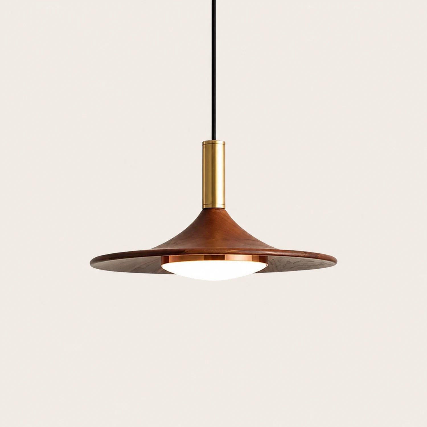 Carins Pendelleuchte,  Metall & Holz, 1/2/3-flammig, ∅25CM/35CM - Lumpaz