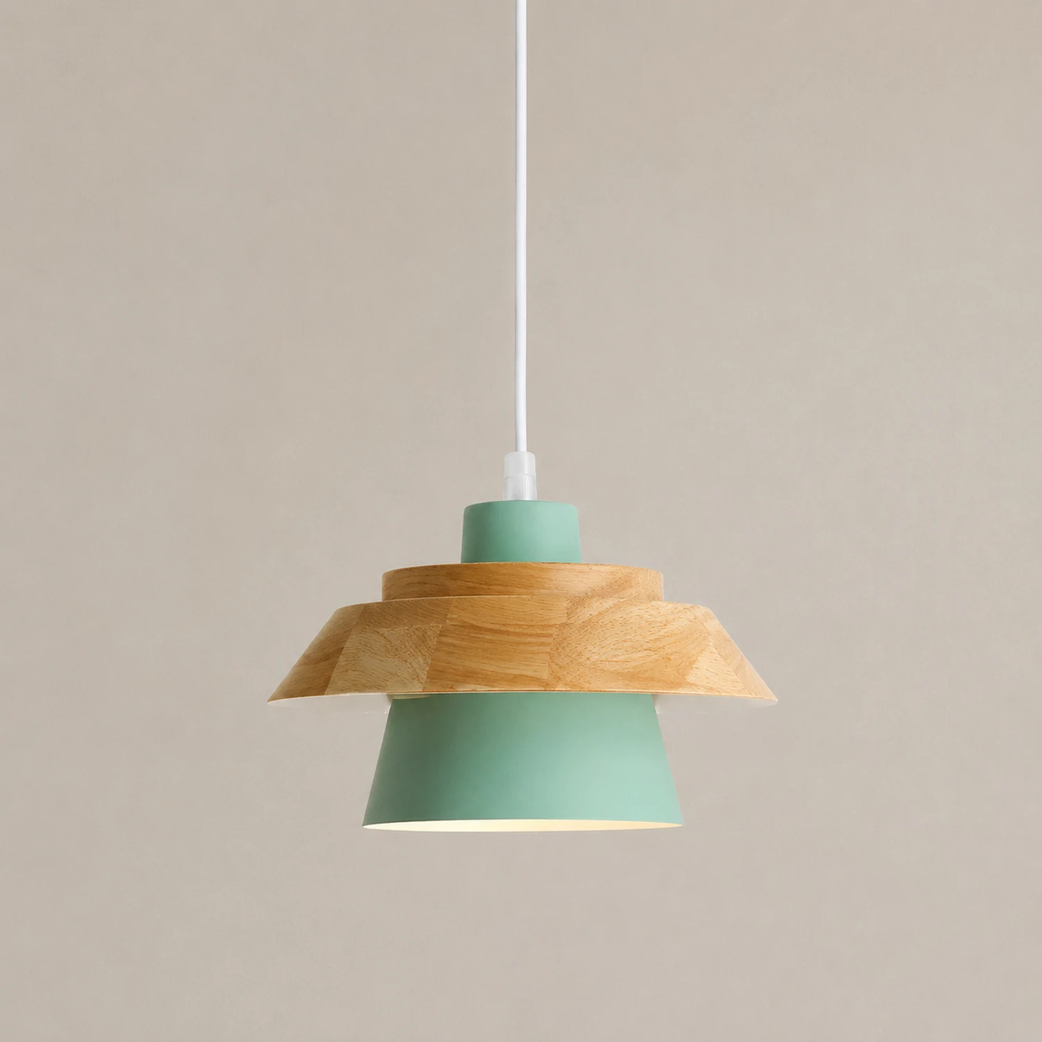 Zaid Pendelleuchte, Stein & Holz, 6 Farben - Lumpaz