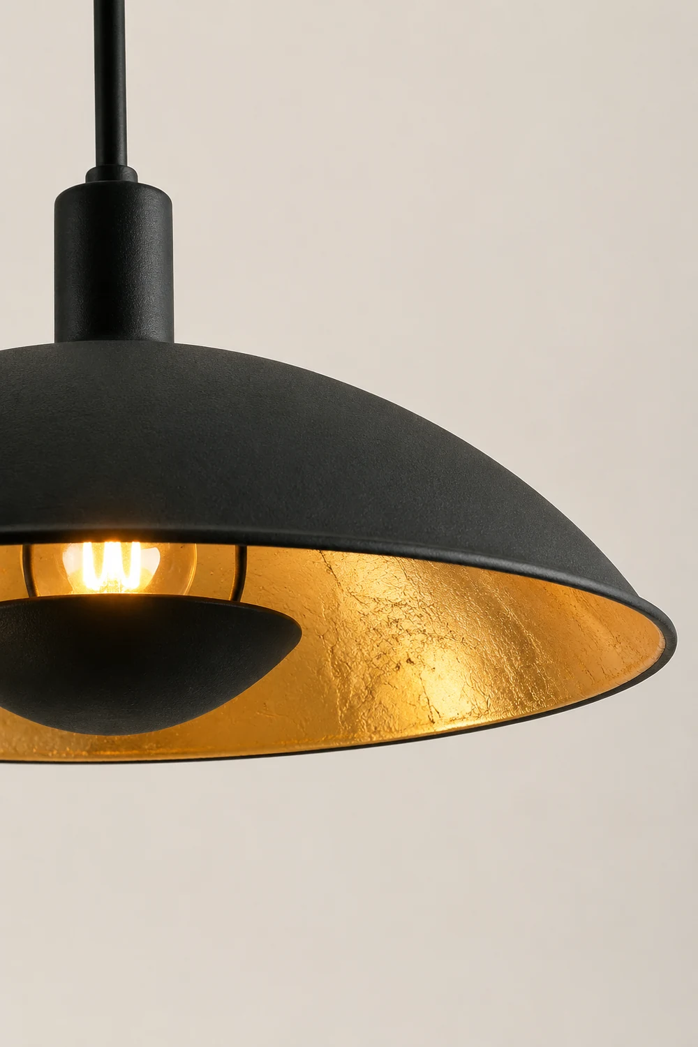 Carins Schwarz & Gold Pendelleuchte, ∅30/40CM - Lumpaz