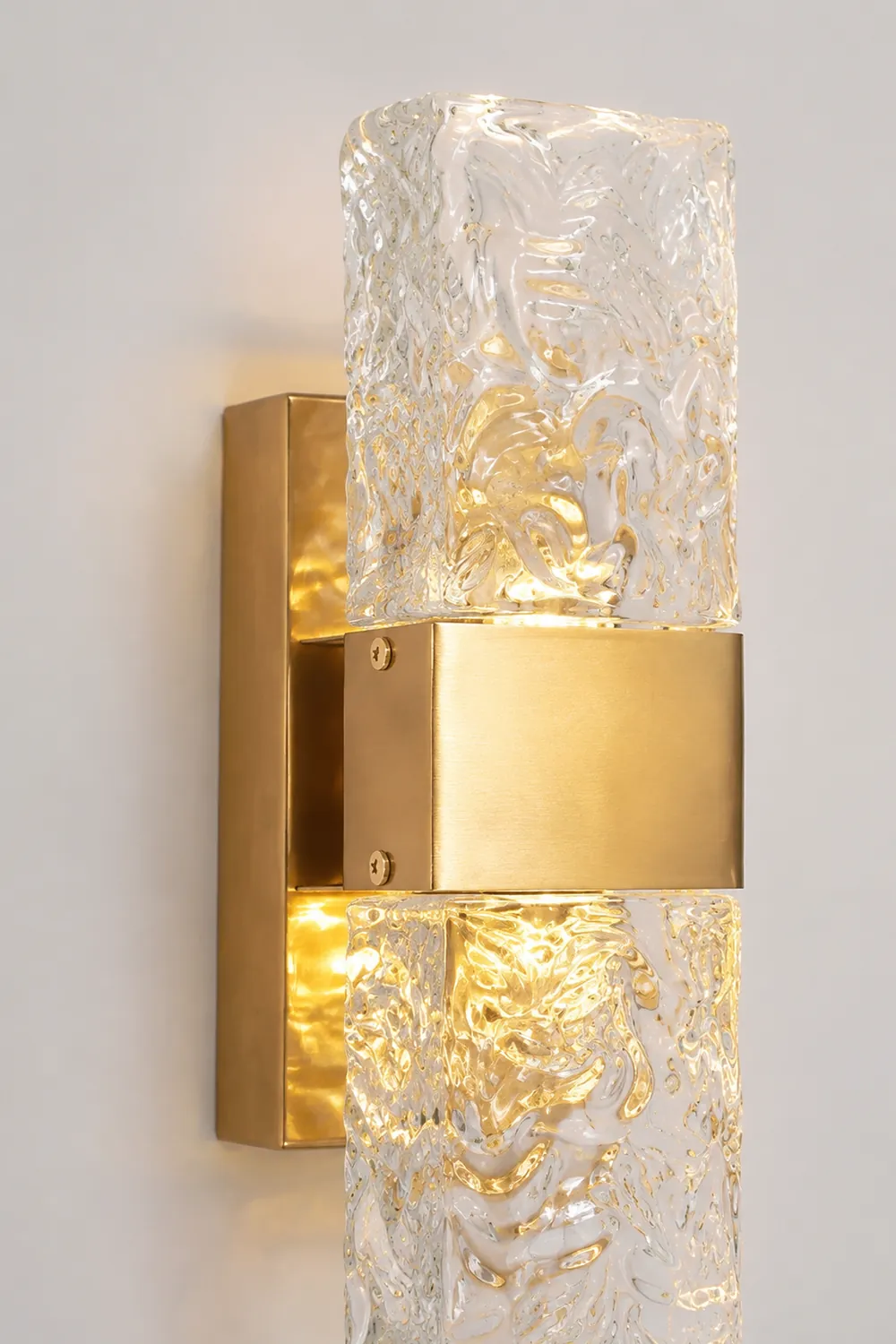 Chan Water Maserung Glas Luxus Licht Dekorativ Wandleuchte für Wohnzimmer, Höhe 30 CM - Lumpaz