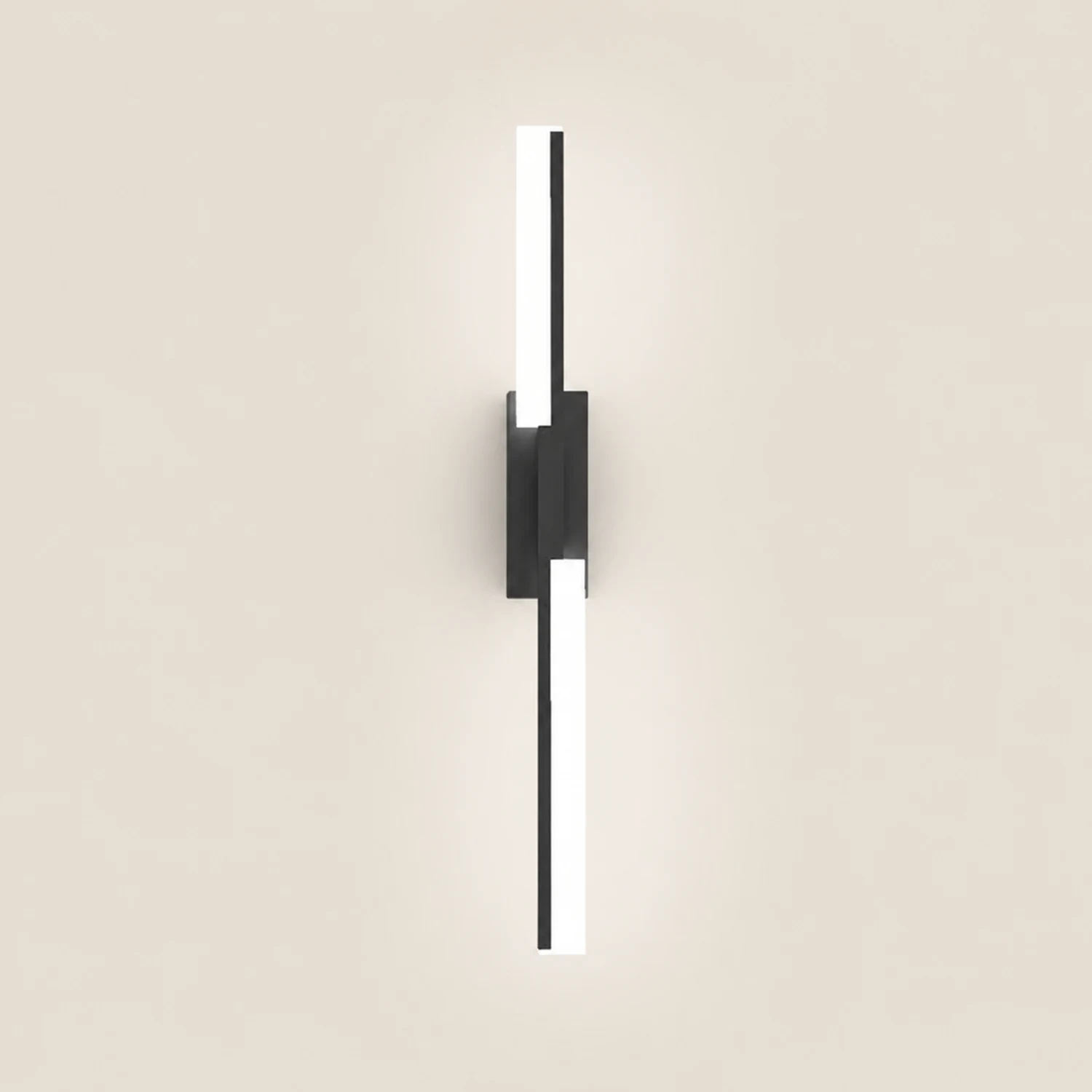 Alana Geometrische Spiegelfront-Wandleuchte, Schwarz & Gold, 40/60CM Lang - Lumpaz