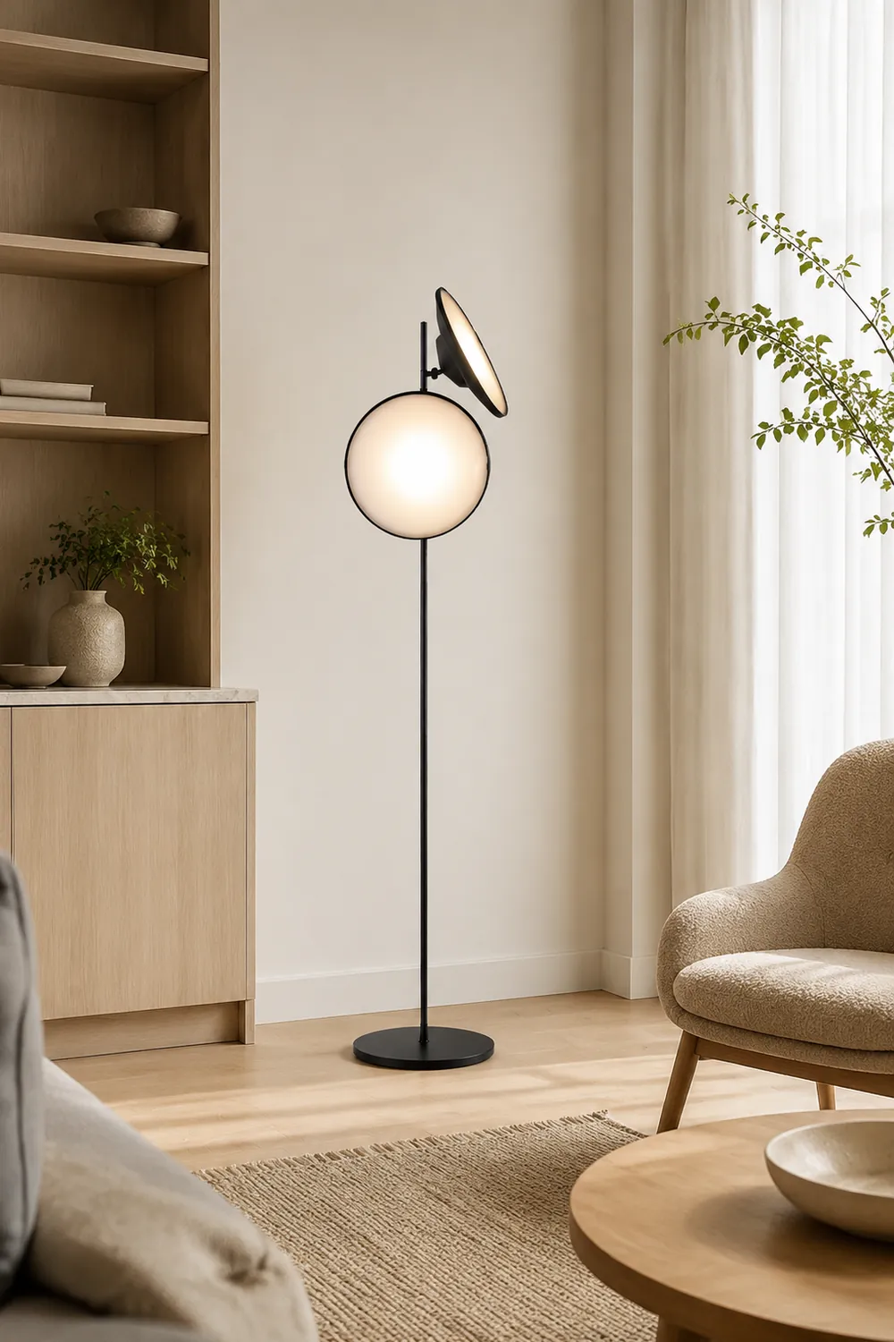 Salgado Trompete Stehlampe, Metall, 2-flammig, 165CM Lang - Lumpaz