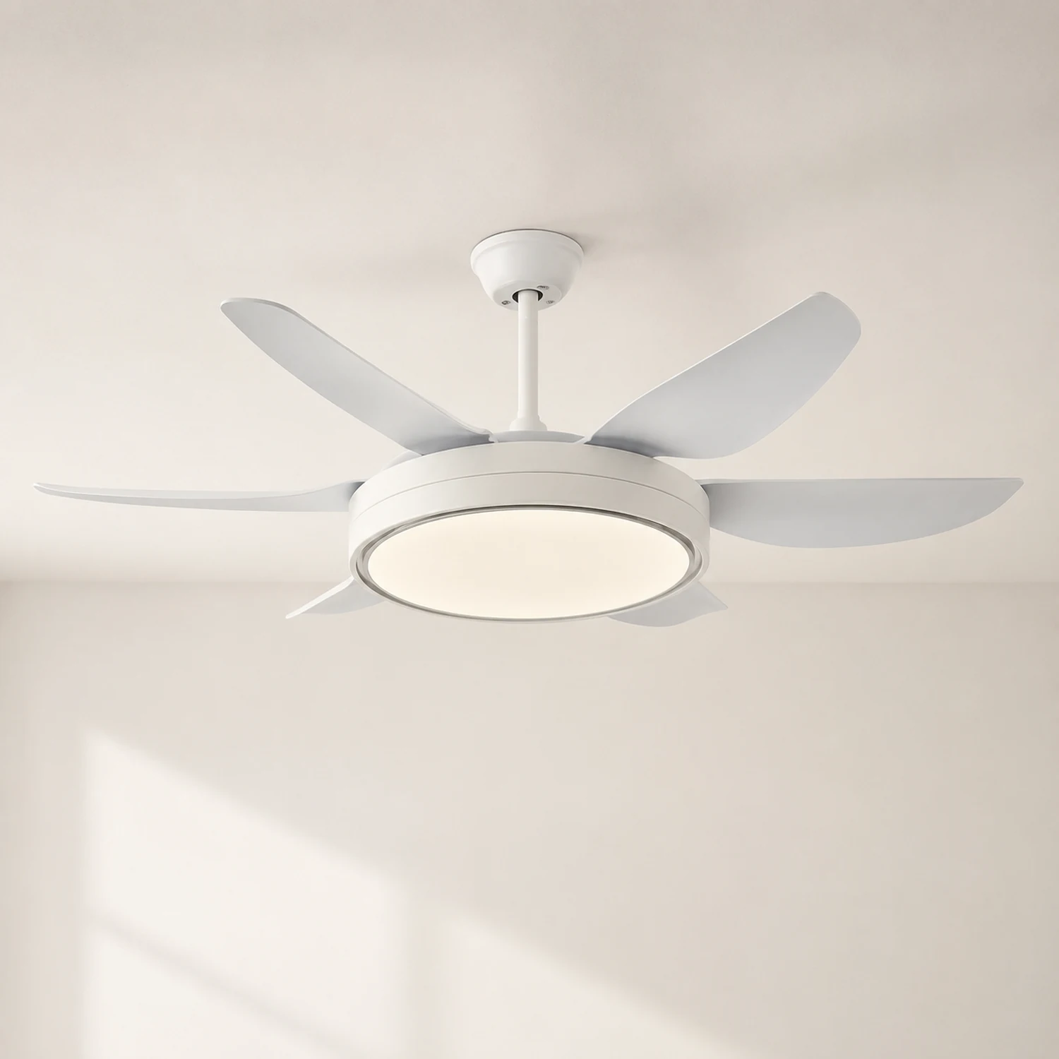 Haydn Weißer 6-Blatt-Deckenventilator mit Beleuchtung Grundlegend , ∅130CM - Lumpaz