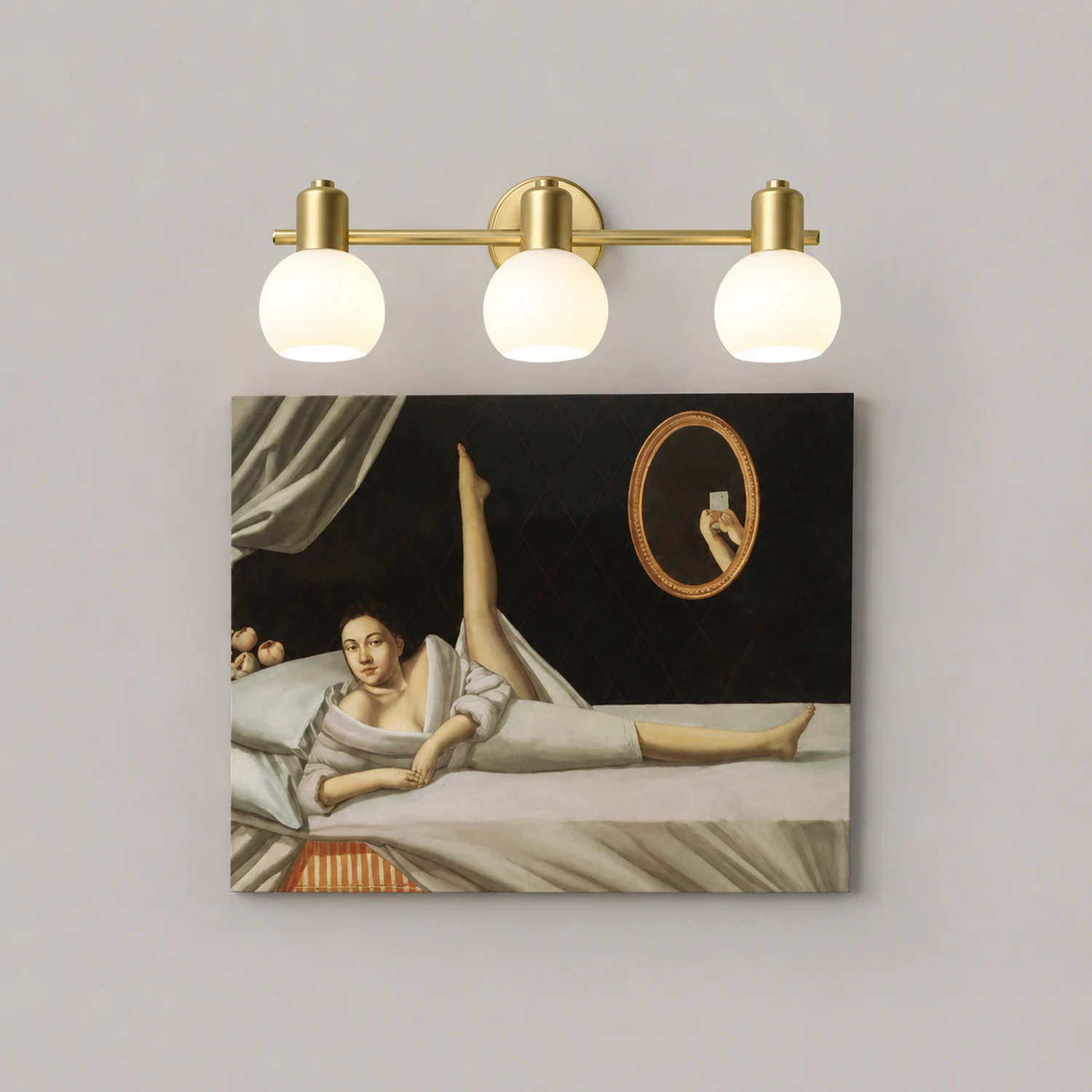 Valentina Gold Spiegelfront Waschtisch-Wandleuchte, 1/2/3-flammig - Lumpaz