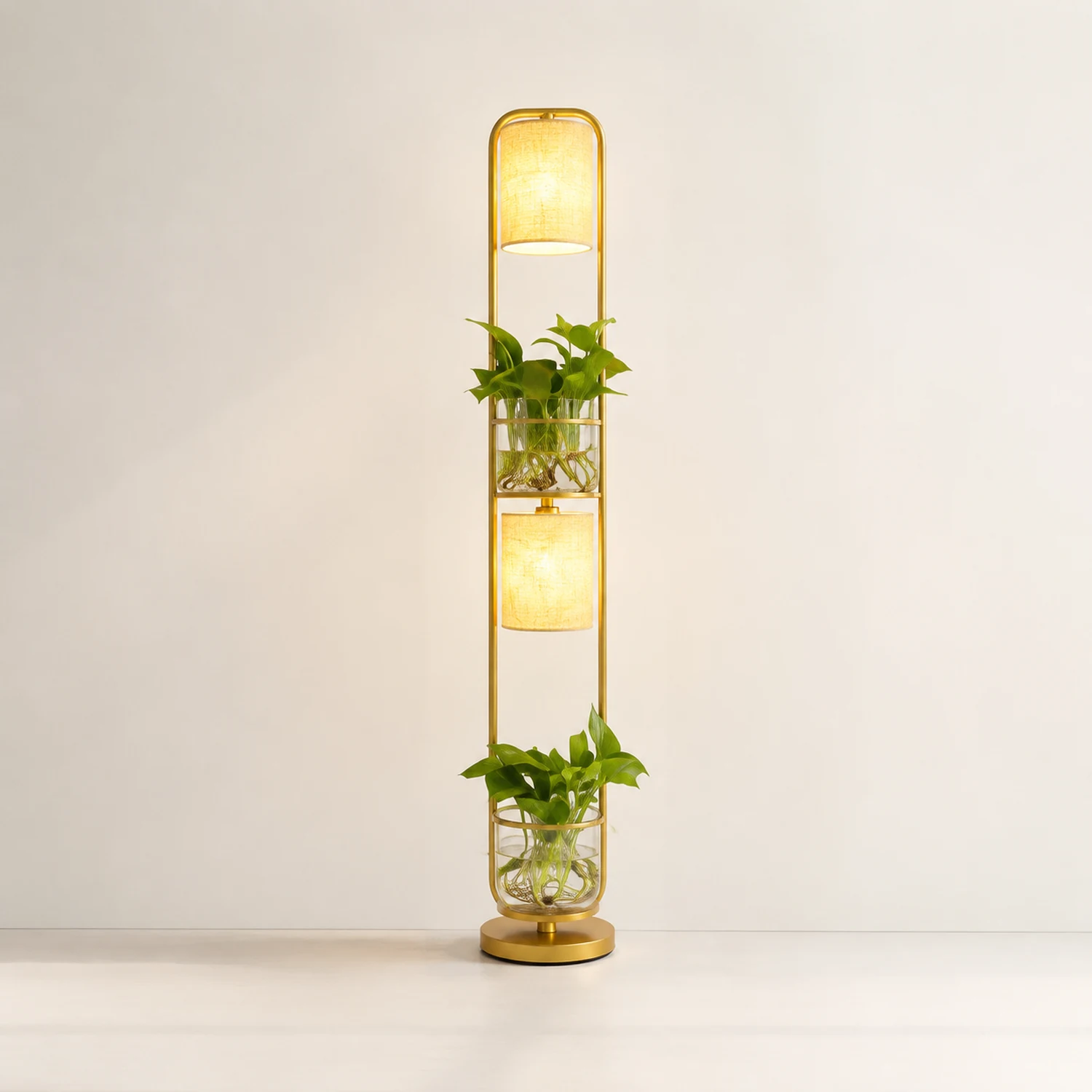 Eryn Zylinder Stehlampe Mit Blumentopf, 2-flammig, 125CM Lang - Lumpaz