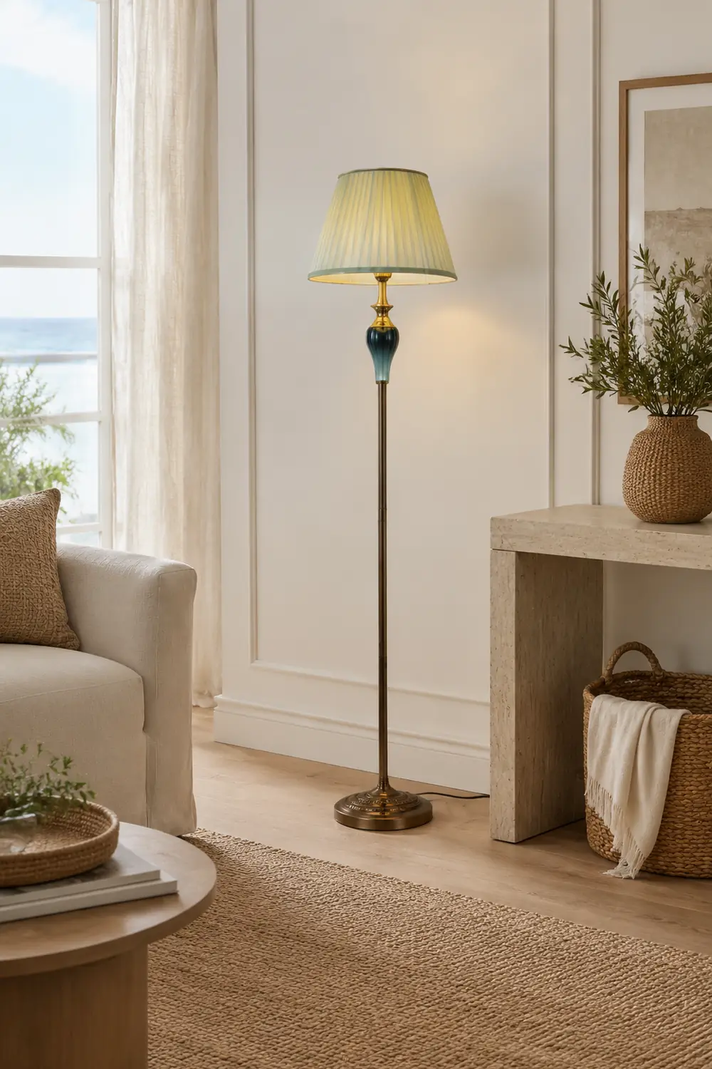 Eryn Stehlampe, Metall & Textil, 152CM Lang - Lumpaz