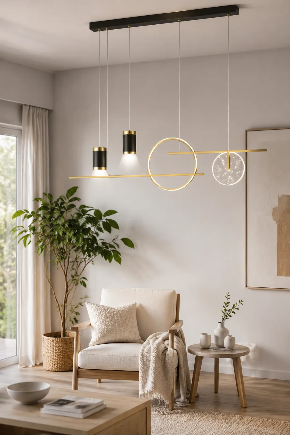 Madina Modern Pendelleuchte Line für Esszimmer,100CM Lang - Lumpaz