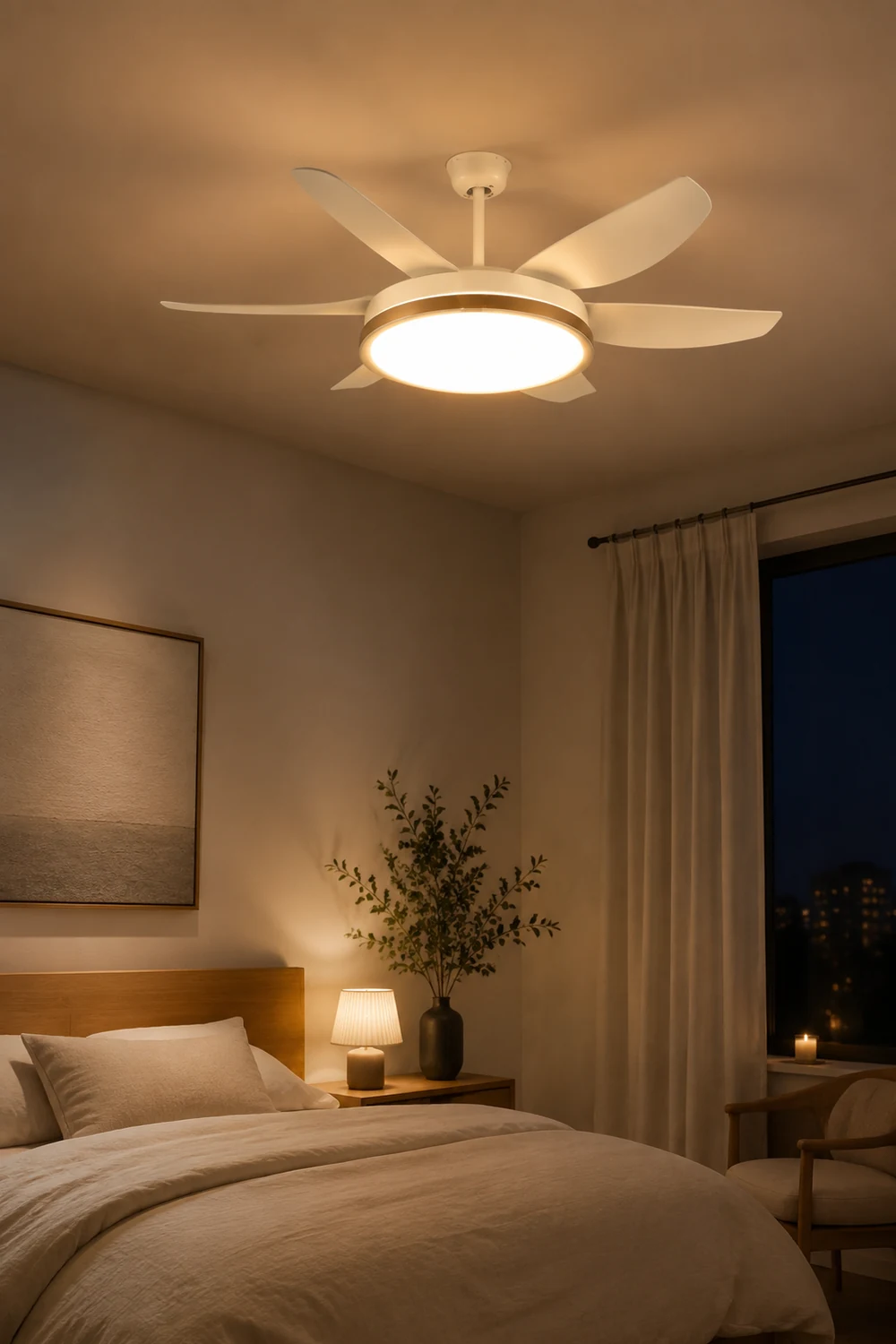 Haydn 6-Blatt-Deckenventilator mit Beleuchtung, 4 Farben, ∅130CM - Lumpaz