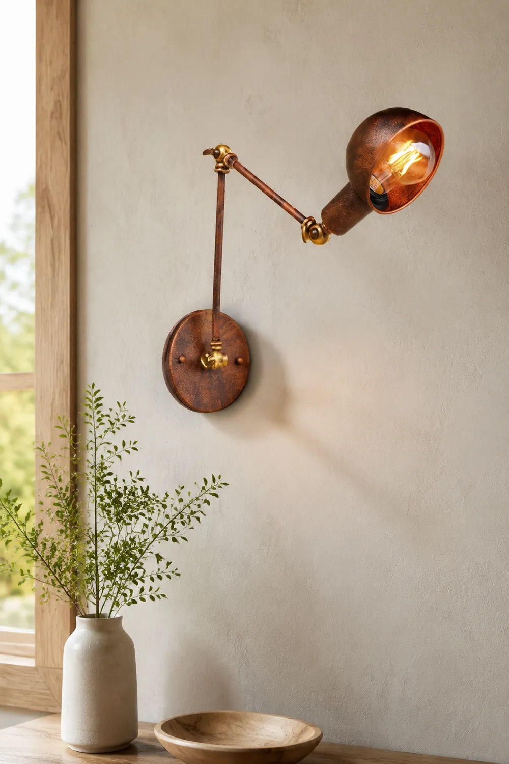 Brady Rust Verstellbare Wandleuchte, 20/30CM Lang - Lumpaz