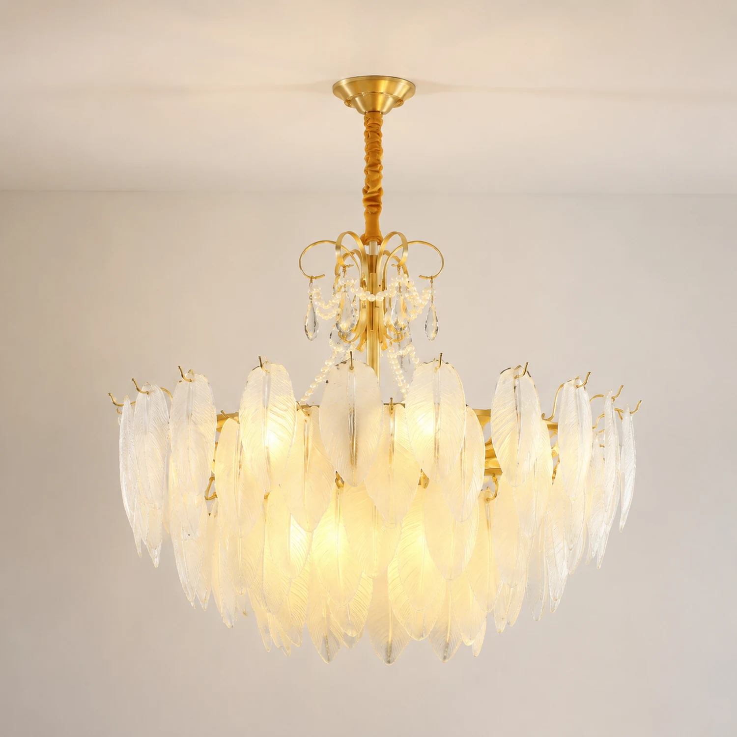 Kirsten Kronleuchter Perle Farbe Schaltbar Metall & Glas, ∅50/60/80CM - Lumpaz