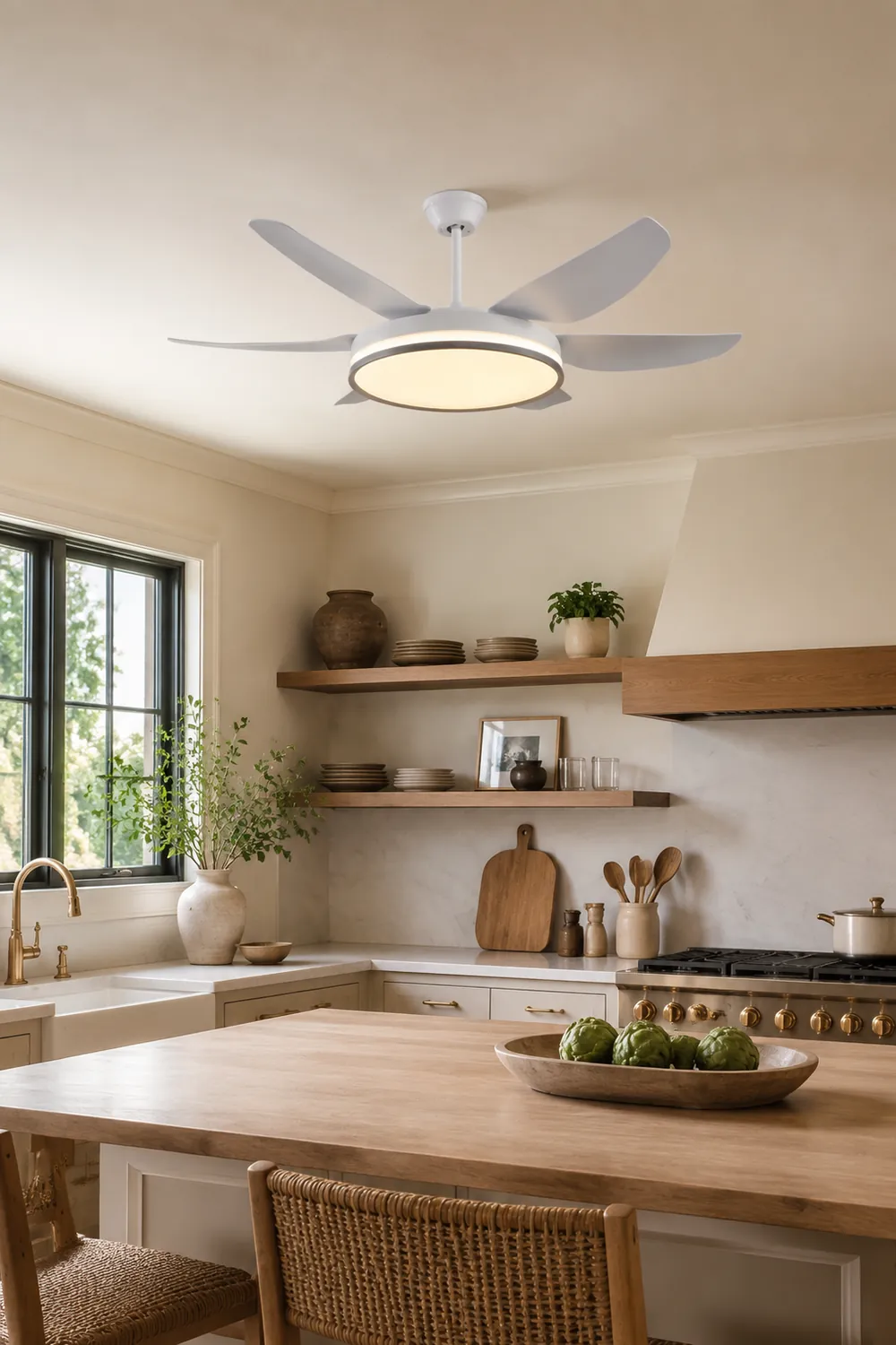 Haydn 6-Blatt-Deckenventilator mit Beleuchtung, 3 Farben, ∅130CM - Lumpaz