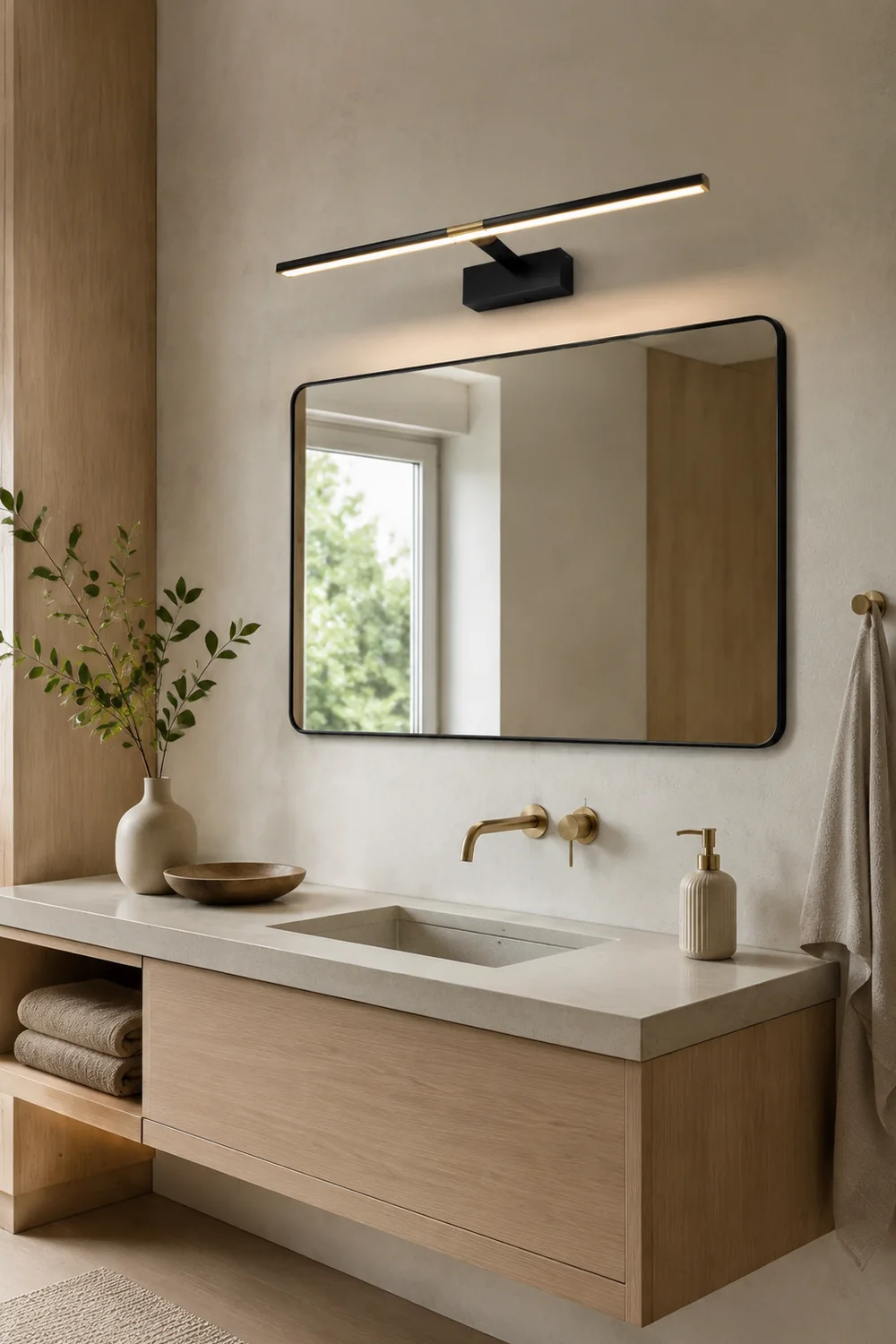 Edge Linear Mirror Front Vanity Wandleuchte, 3 Farben, 40/50/60/70CM Lang - Lumpaz
