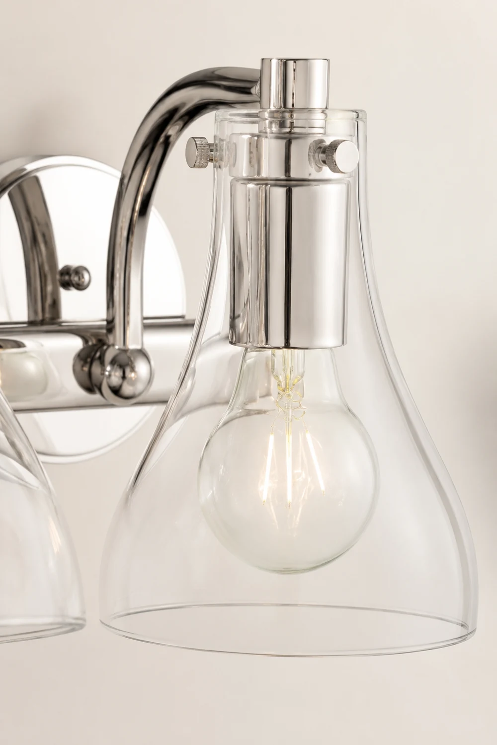 Eyrn Chrom Spiegelfront Waschtisch-Wandleuchte, 3/4-flammig, 52/70CM Lang - Lumpaz