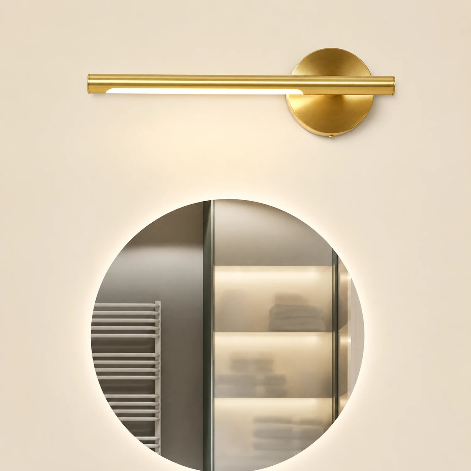 Edge Linear Spiegel Eitelkeit Wandleuchte, Messing, 50/64CM Lang - Lumpaz