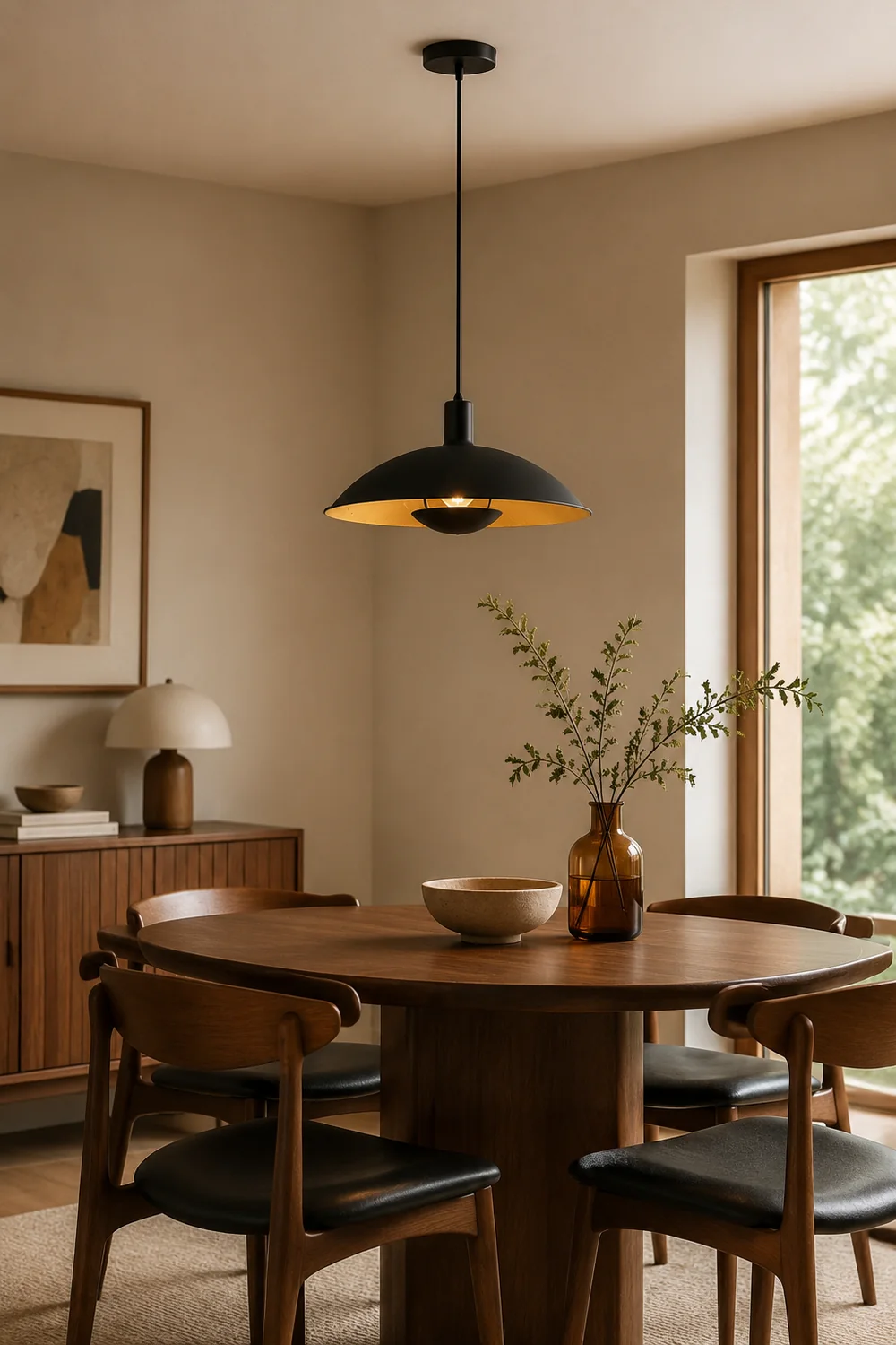 Carins Schwarz & Gold Pendelleuchte, ∅30/40CM - Lumpaz