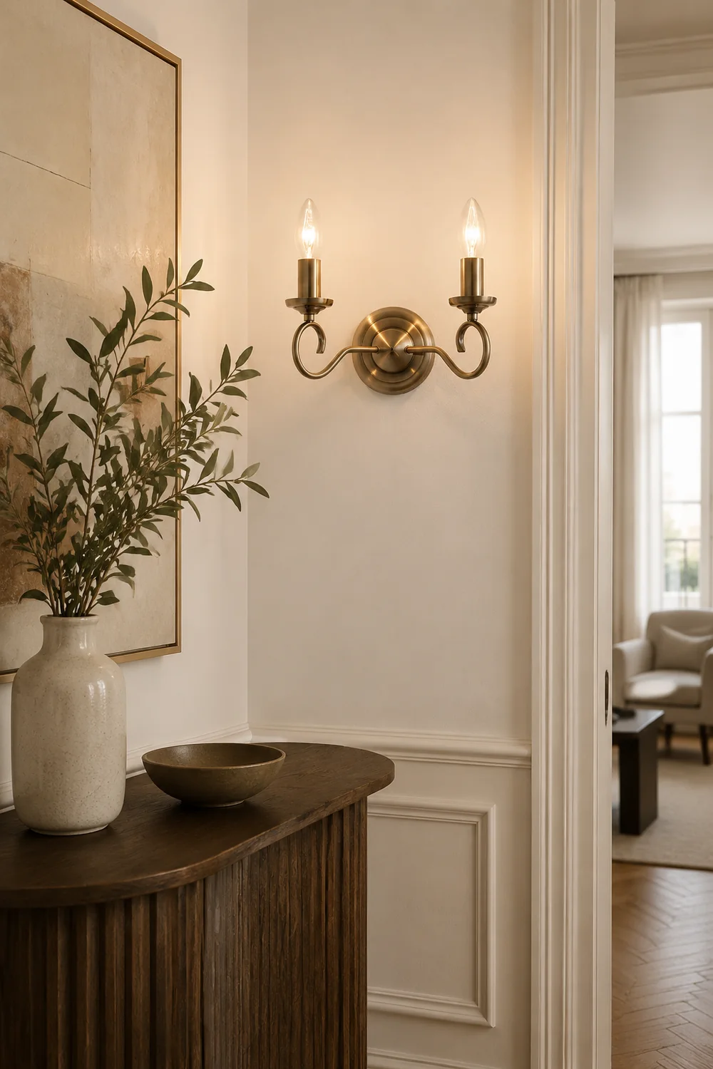 Silva Antikes Messing Wandleuchter, 2-flammig - Lumpaz