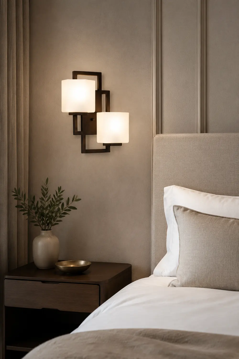 Eyrn Bronze Ankleider Wandlampe, 2-flammig, 35CM Lang - Lumpaz