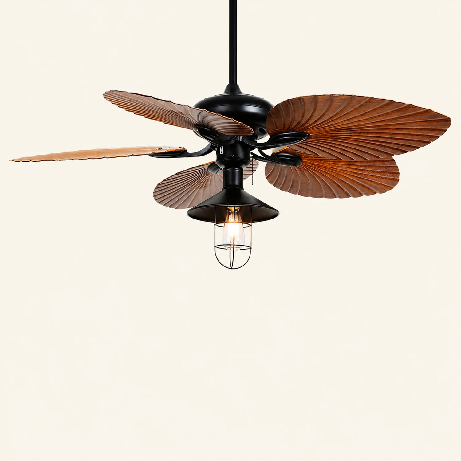 Ross 5-Blatt-Deckenventilator mit Beleuchtung/ w Laterne, 1/3/5 -flammig, ∅132CM - Lumpaz