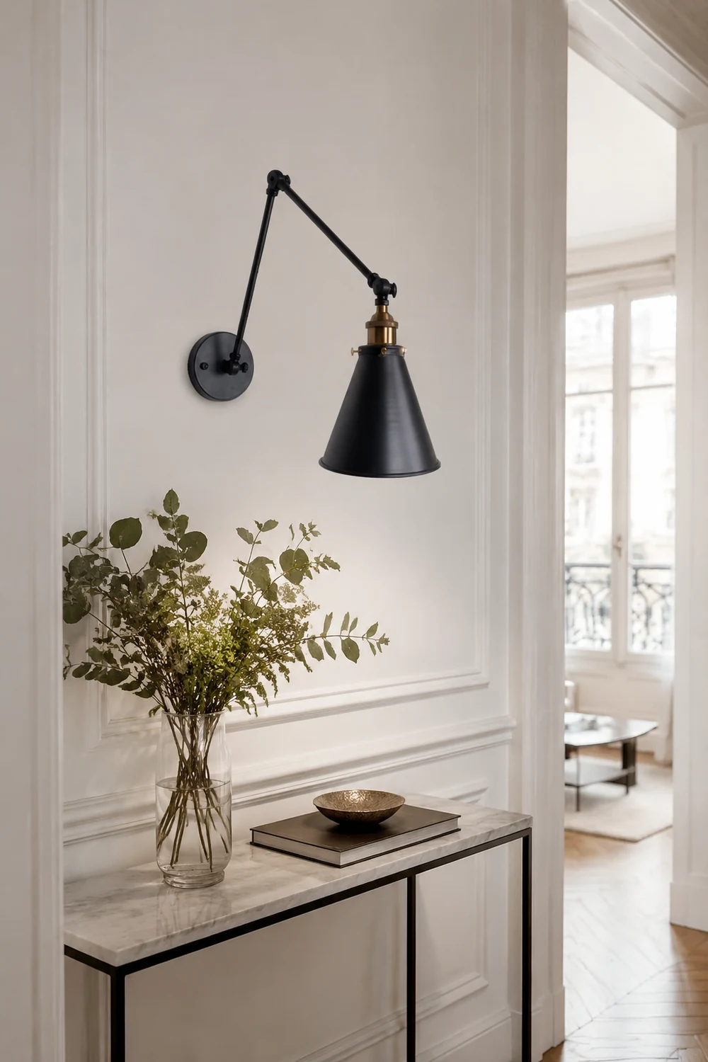 Brady Konische, verstellbare Wandleuchte, Metall - Lumpaz