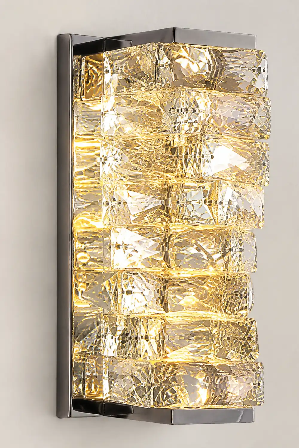 Kristy Spiegelfront Waschtisch-Wandleuchte, Kristall und Metall, 25/47/60CM Lang - Lumpaz