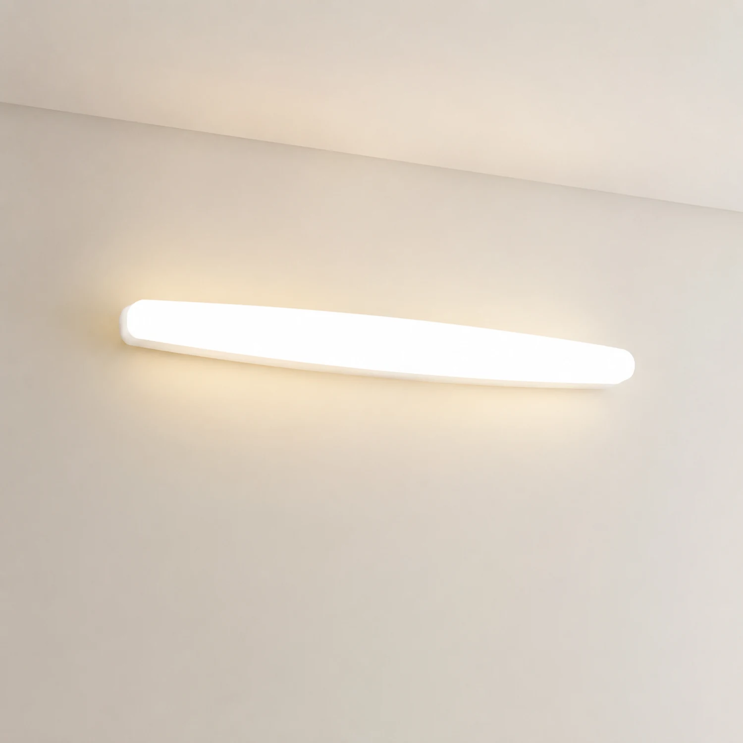 Edge Ovale weiße Spiegelfront Eitelkeit Wandleuchte, 60CM Lang - Lumpaz