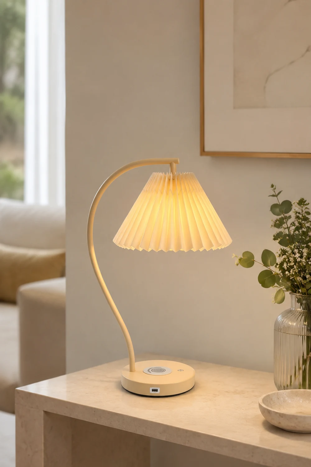 Ozawa Plissierte Tischlampe, 2 Farben - Lumpaz