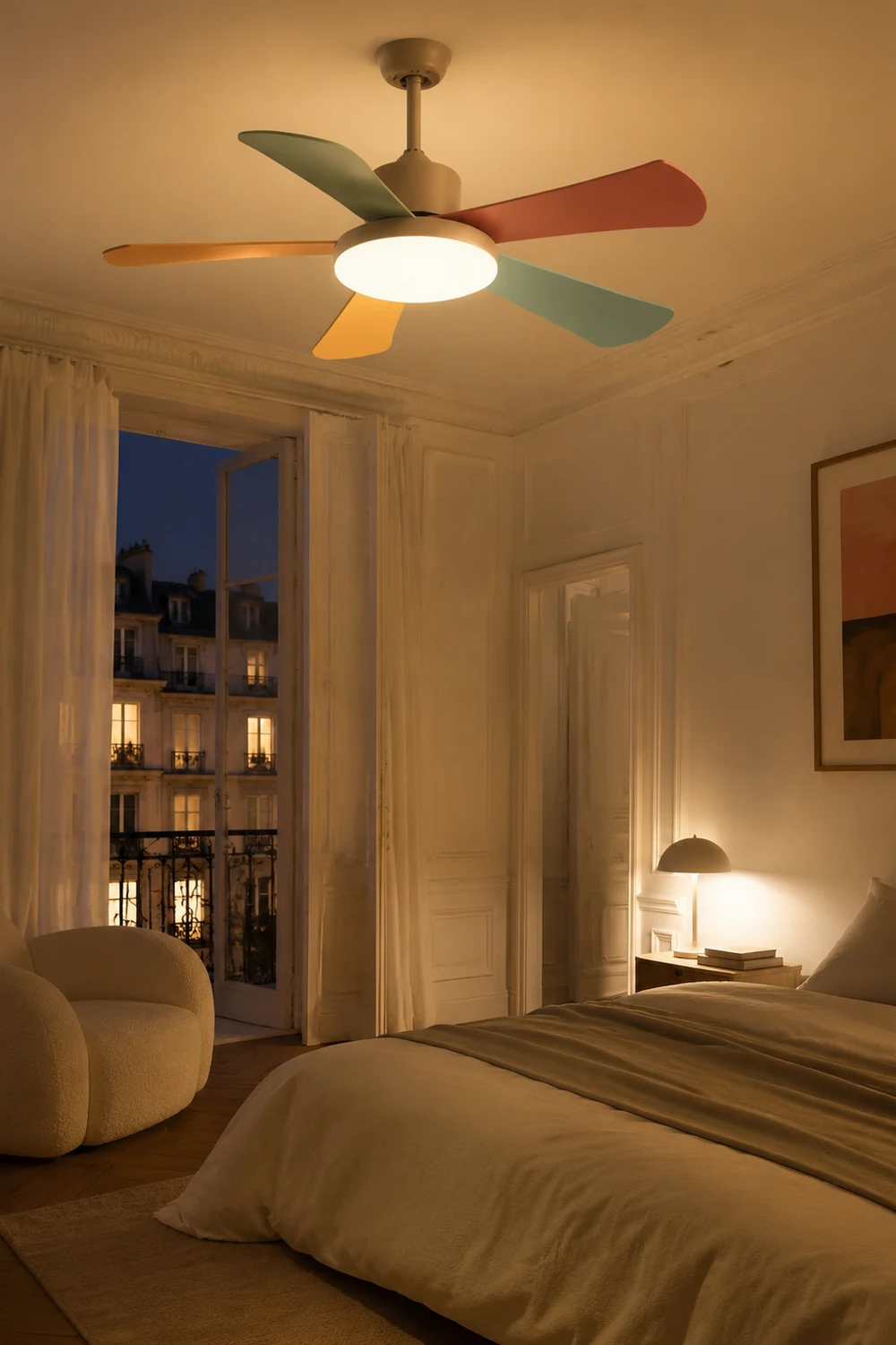 Morandi Bunte Deckenventilator mit Beleuchtung, ∅105CM - Lumpaz