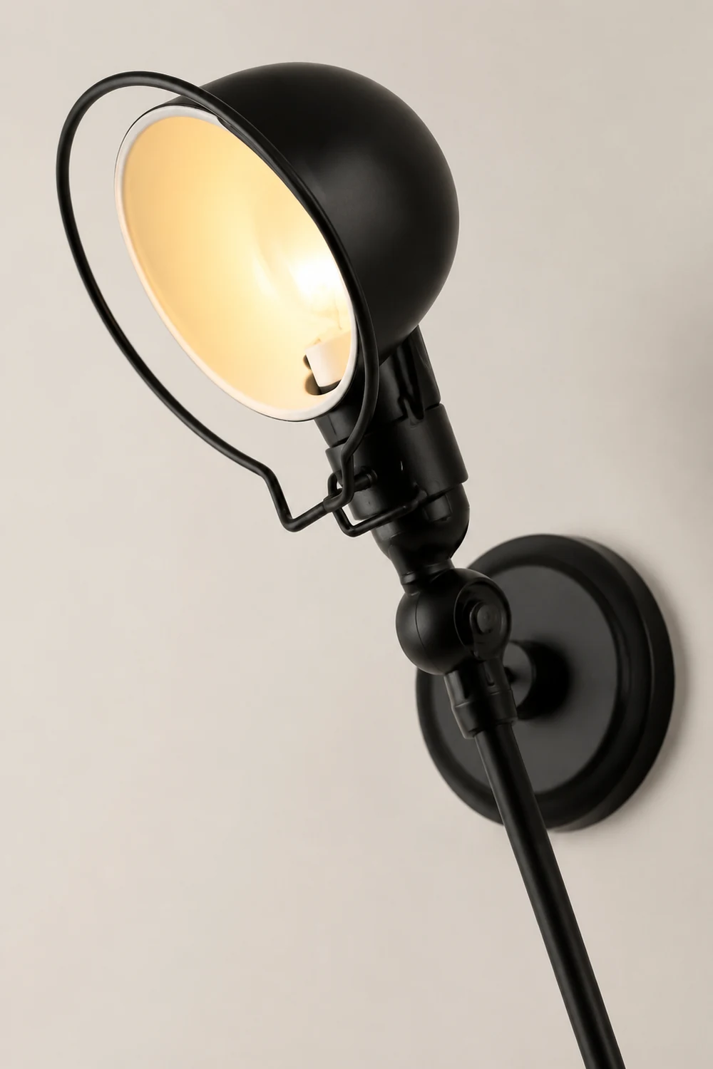 Brady Black Bowl Verstellbare Wandleuchte, Metall, 2 Farben - Lumpaz