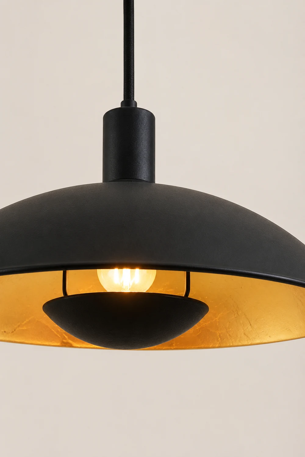 Carins Schwarz & Gold Pendelleuchte, ∅30/40CM - Lumpaz