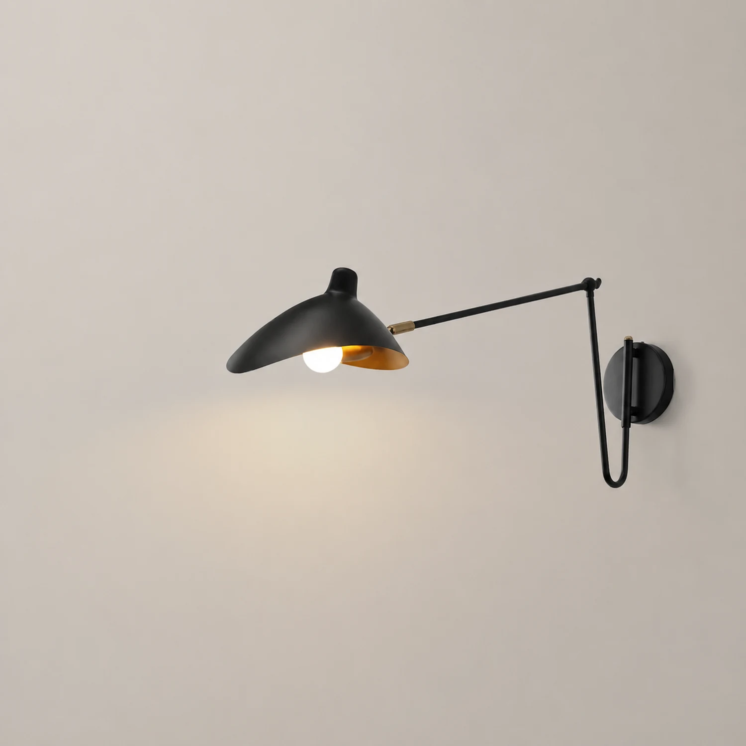 Brady Schwarz Verstellbare Wandleuchte, Metall, 65CM Lang - Lumpaz