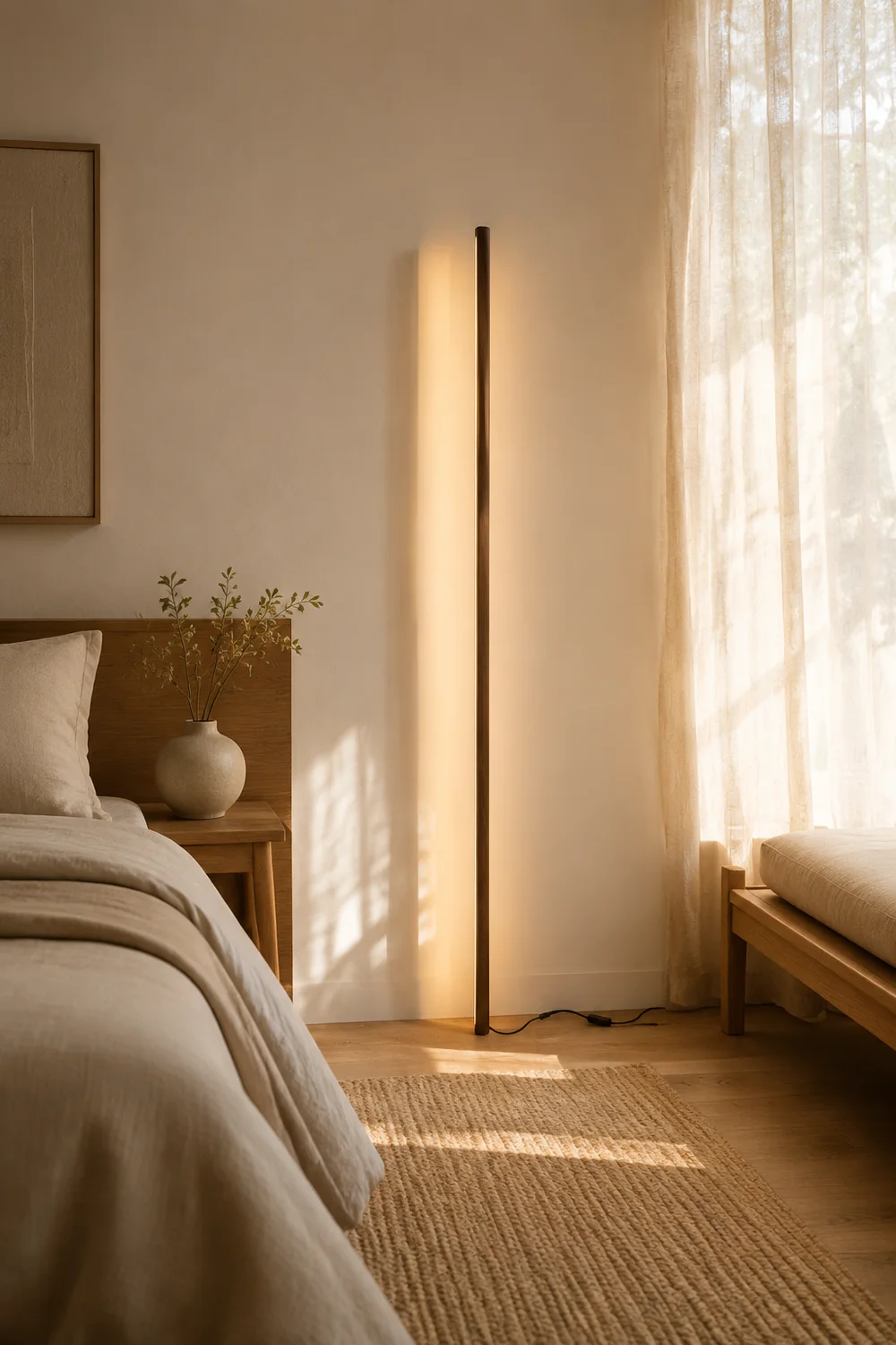 Ozawa Lineare Stehlampe, Holz & Acryl, 3 Farben, 119CM Lang - Lumpaz