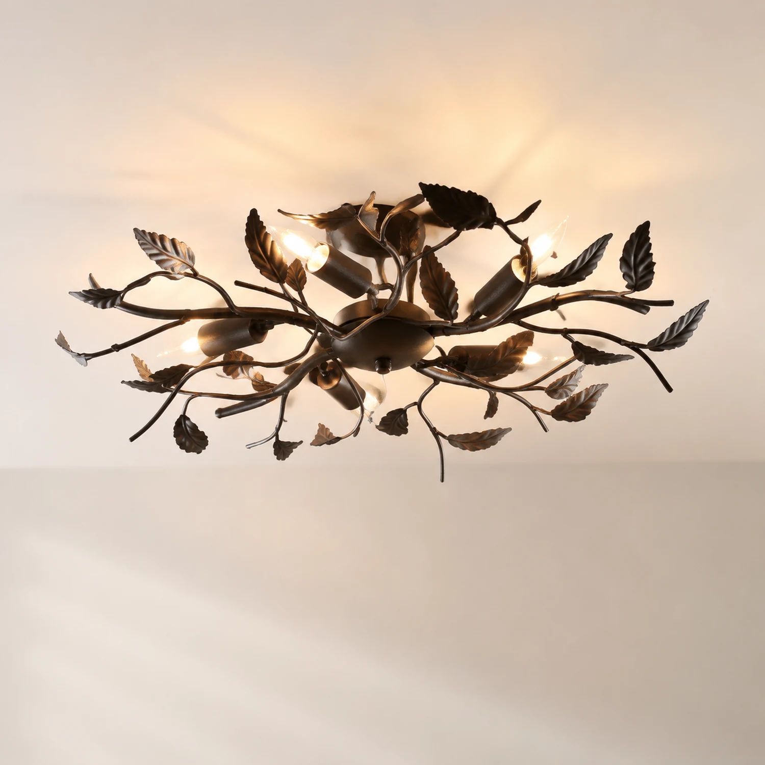 Ophelia Schwarzes Blatt Deckenleuchte, ∅55/85/95CM - Lumpaz