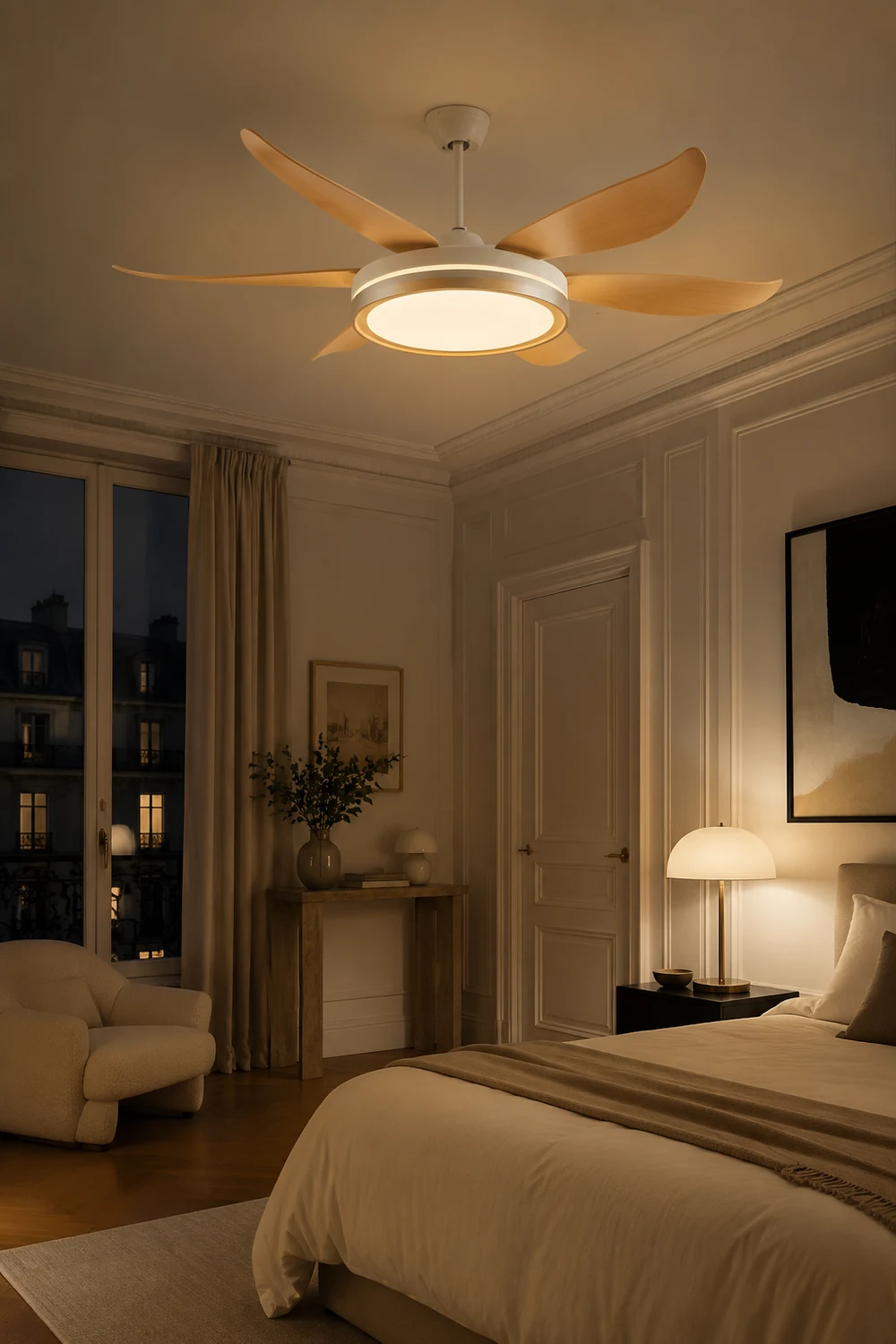 Haydn 6-Blatt-Deckenventilator mit Beleuchtung, 2 Farben, ∅130CM - Lumpaz