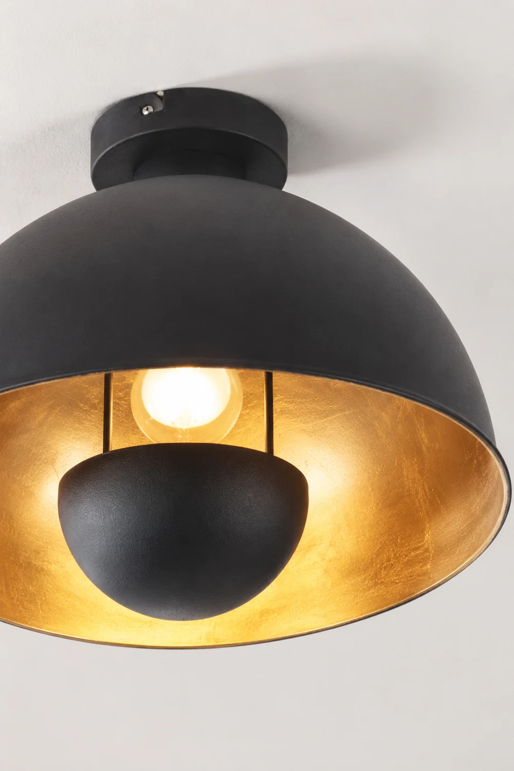 Carins Schwarz & Gold Deckenleuchte, ∅30/40CM - Lumpaz