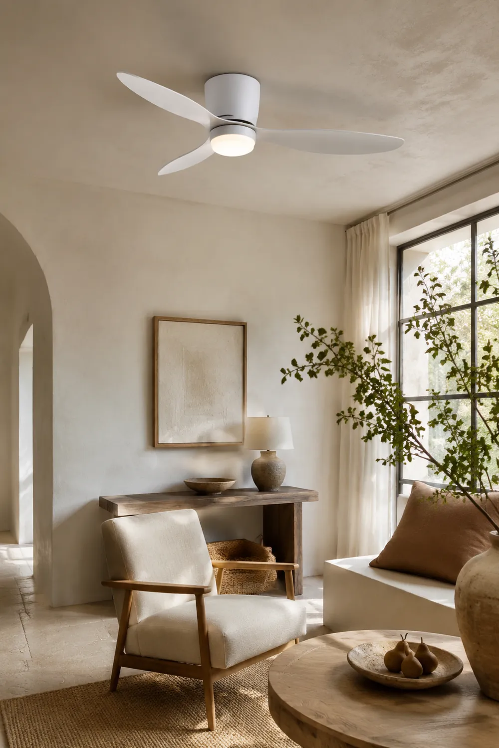 Walters 3-Blatt Deckenventilator mit Beleuchtung, 2 Farbe, ∅115CM - Lumpaz