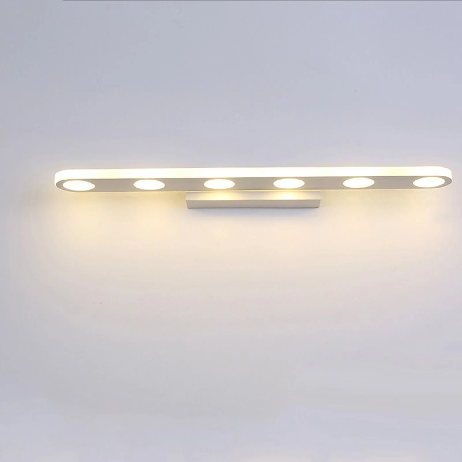 Leigh Ovale Weiße Spiegelfront Eitelkeit Wandleuchte, 41/58CM Lang - Lumpaz