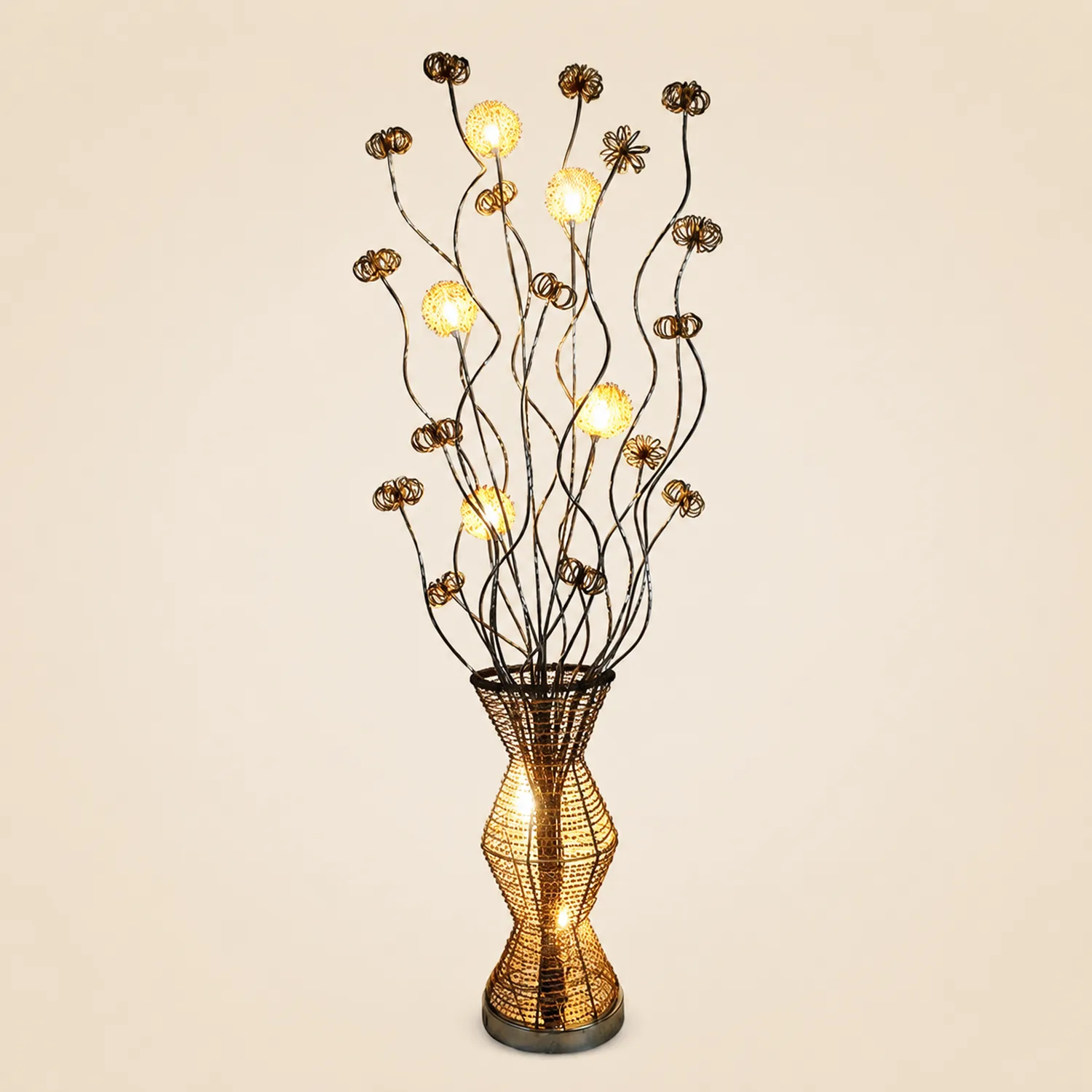 Bella Blumenvase Goldene Stehlampe, 160CM Lang - Lumpaz