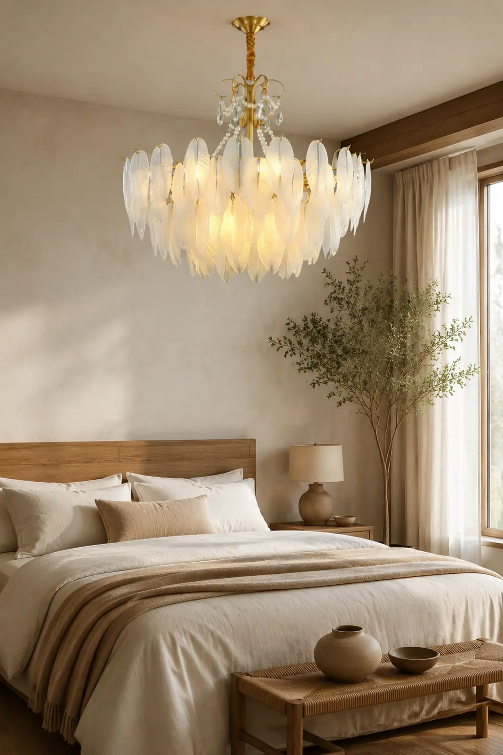 Kirsten Kronleuchter Perle Farbe Schaltbar Metall & Glas, ∅50/60/80CM - Lumpaz